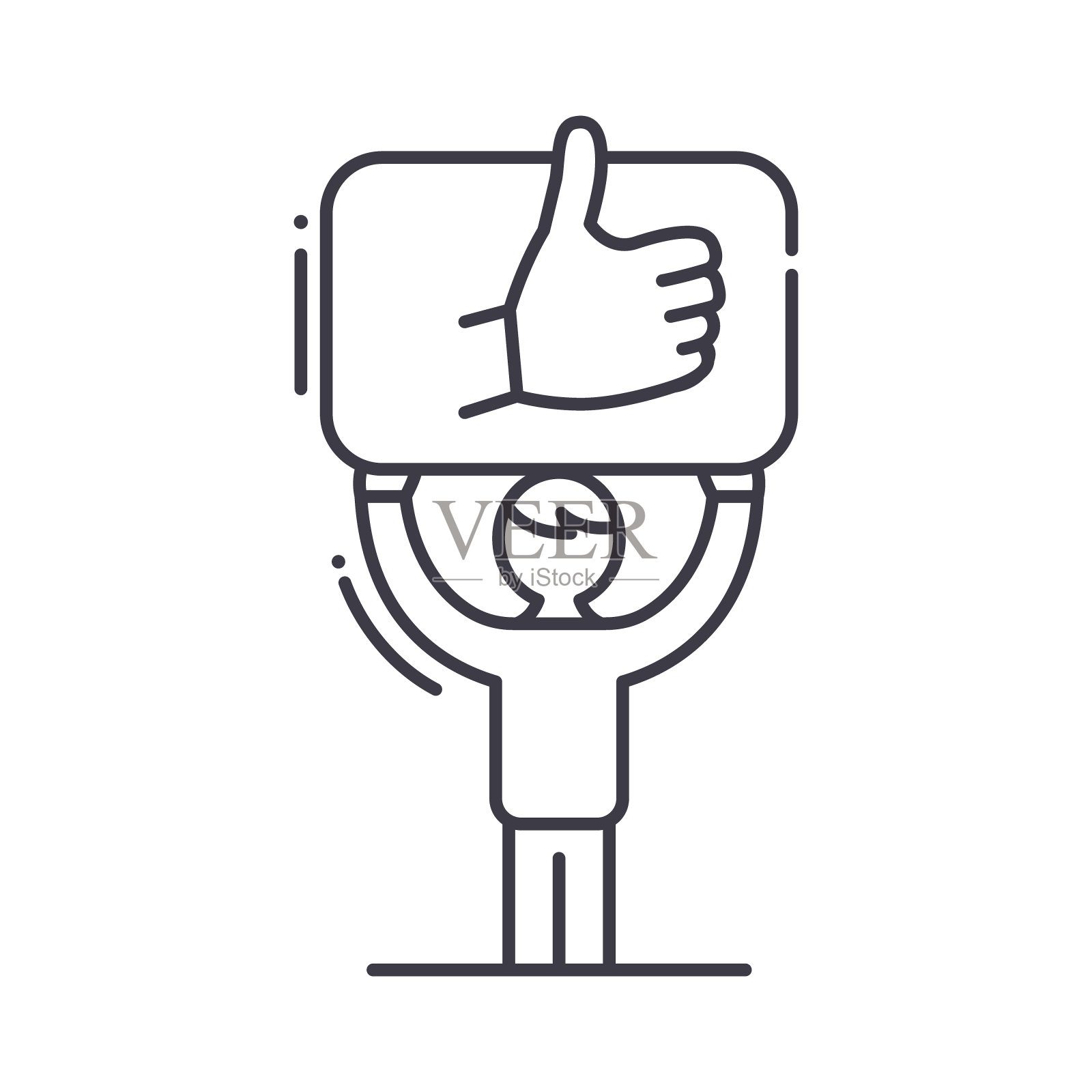 社交媒体图标,线性孤立的插图,细线矢量,网页设计标志,轮廓概念符号与可编辑笔画在白色背景。图标素材