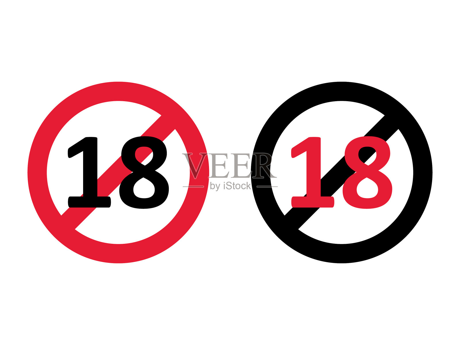 时髦的圆形图标阴影成人内容图标素材