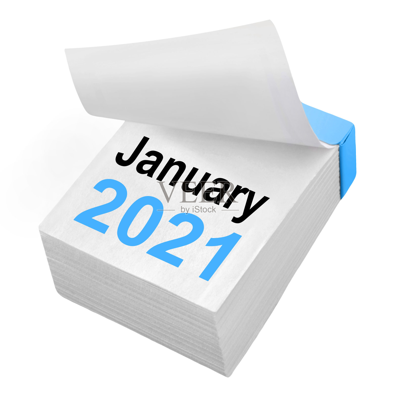日历2021年1月隔离在白色背景照片摄影图片