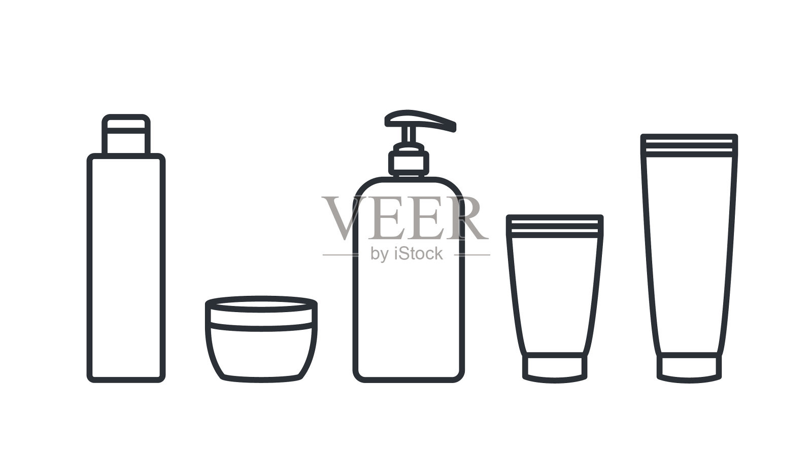 塑料容器代表化妆品和身体护理图标素材