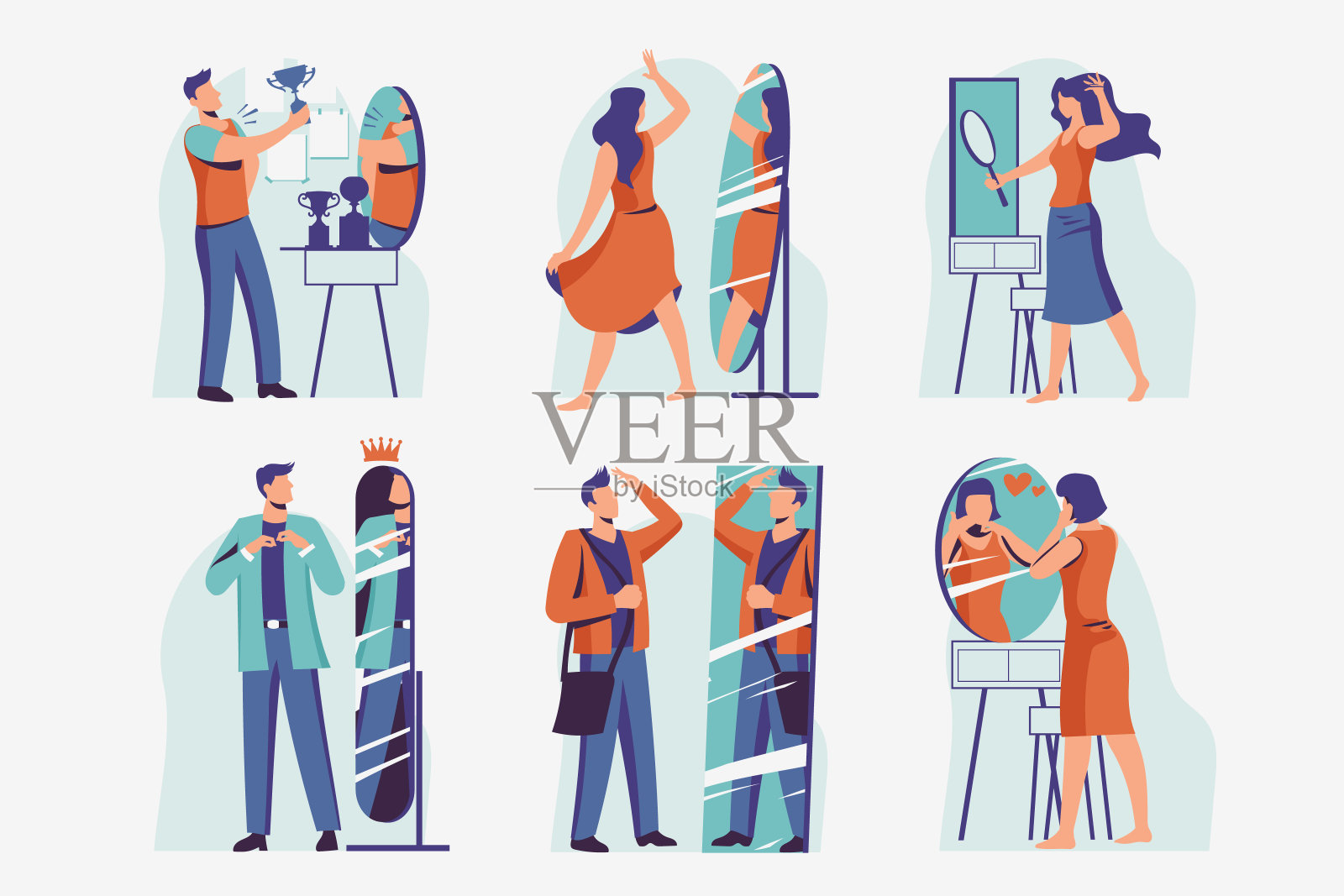 高自尊插图装人矢量插图插画图片素材