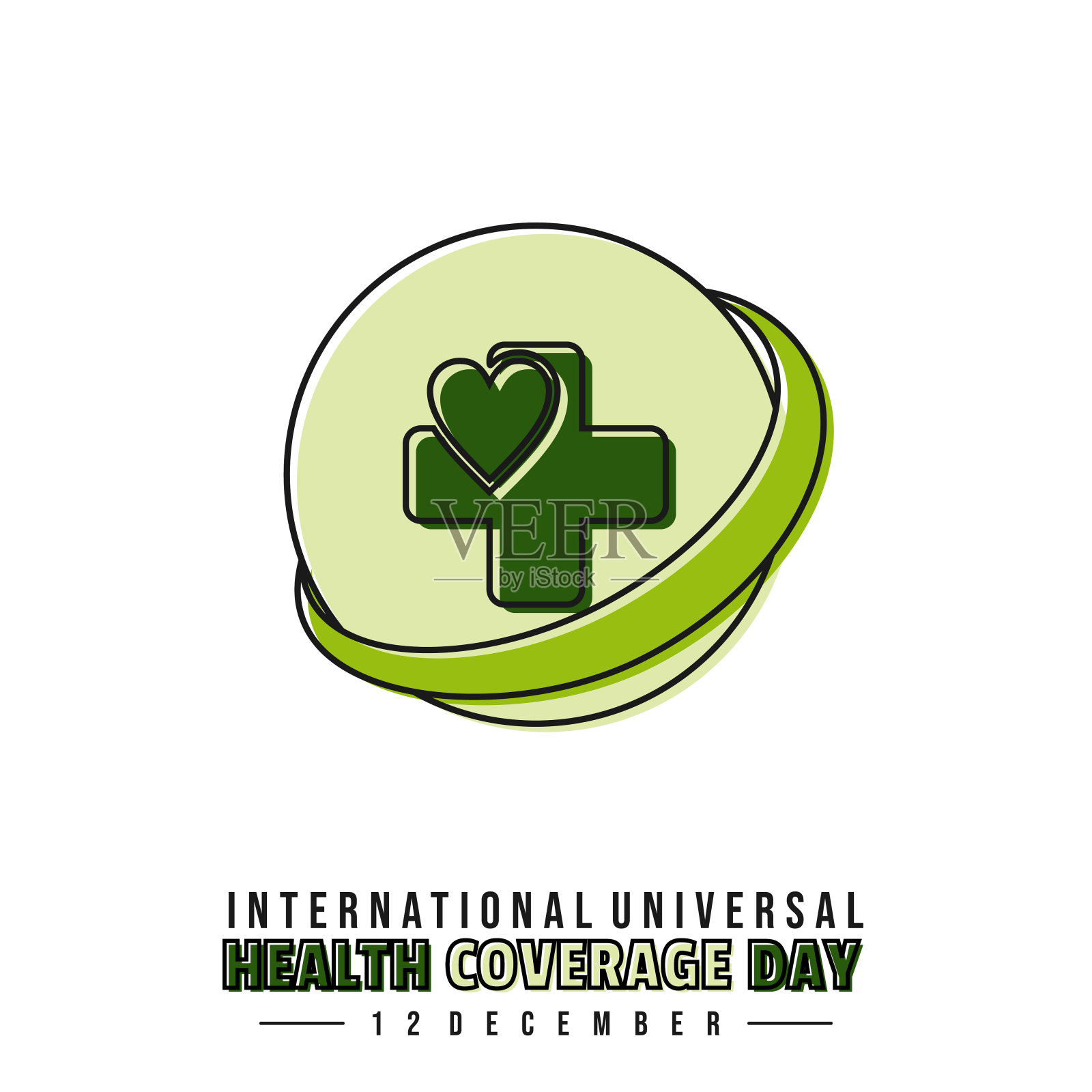 国际全民健康覆盖日插画图片素材