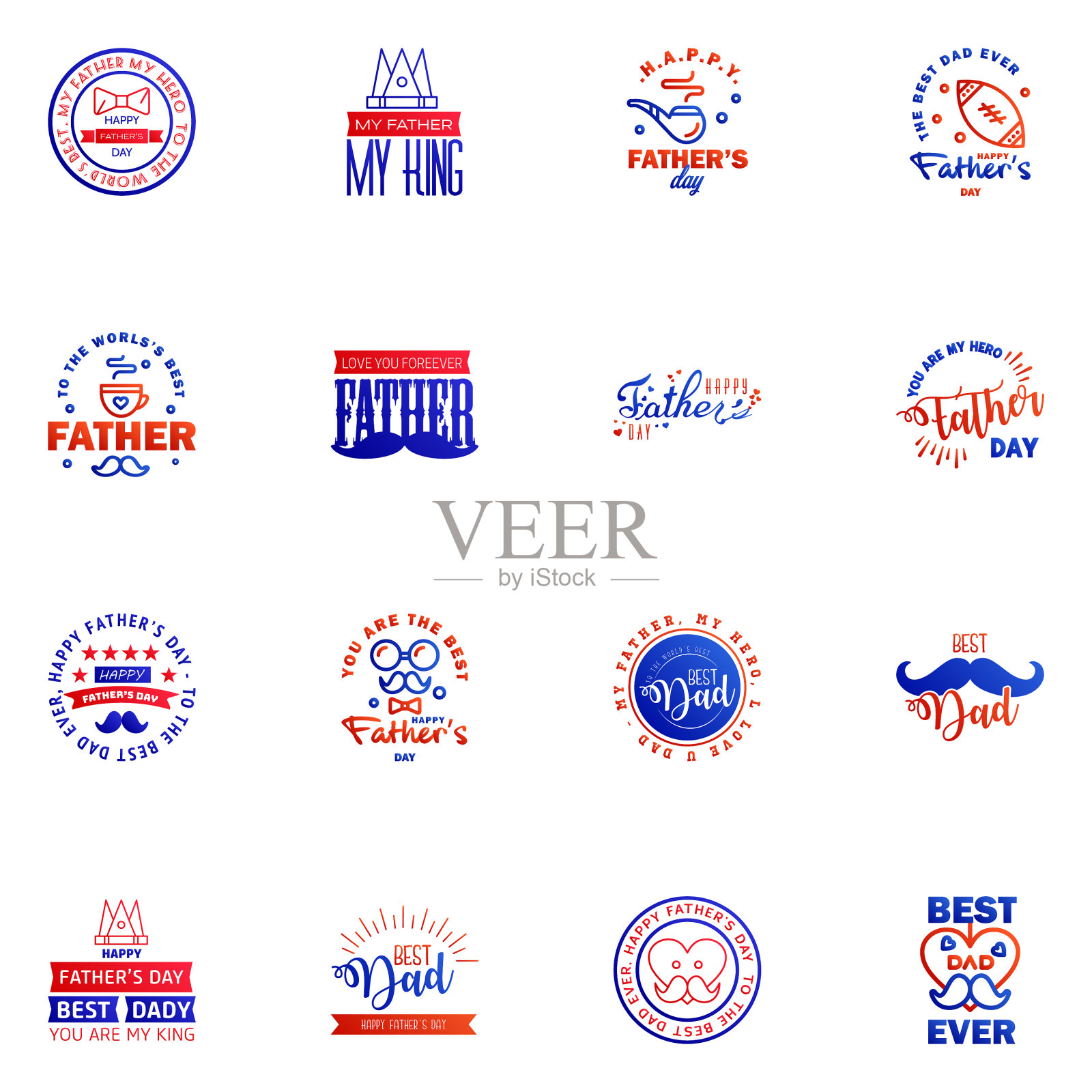 父亲节感谢短信横幅16快乐插画图片素材