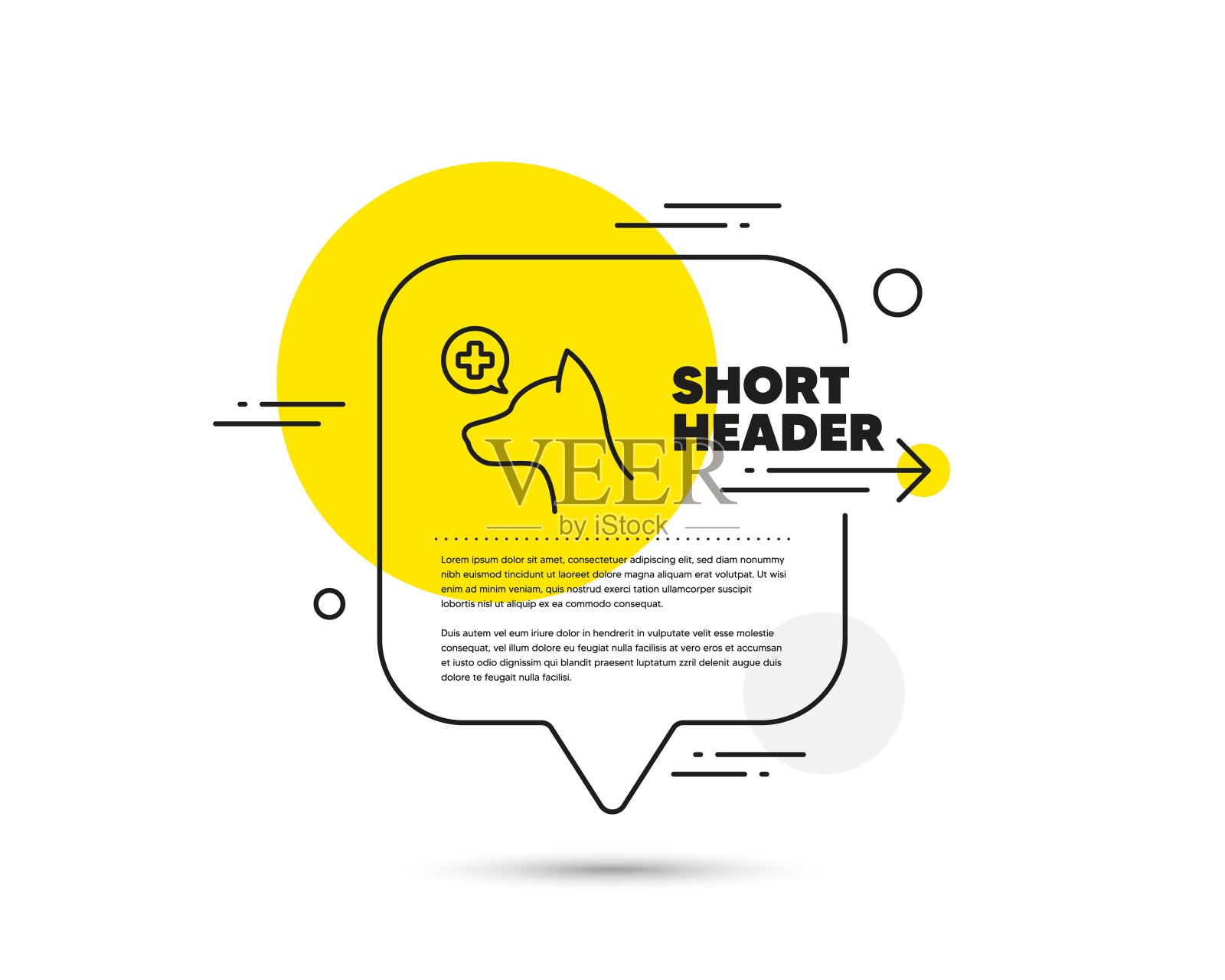 兽医诊所线图标。狗照顾的迹象。向量插画图片素材