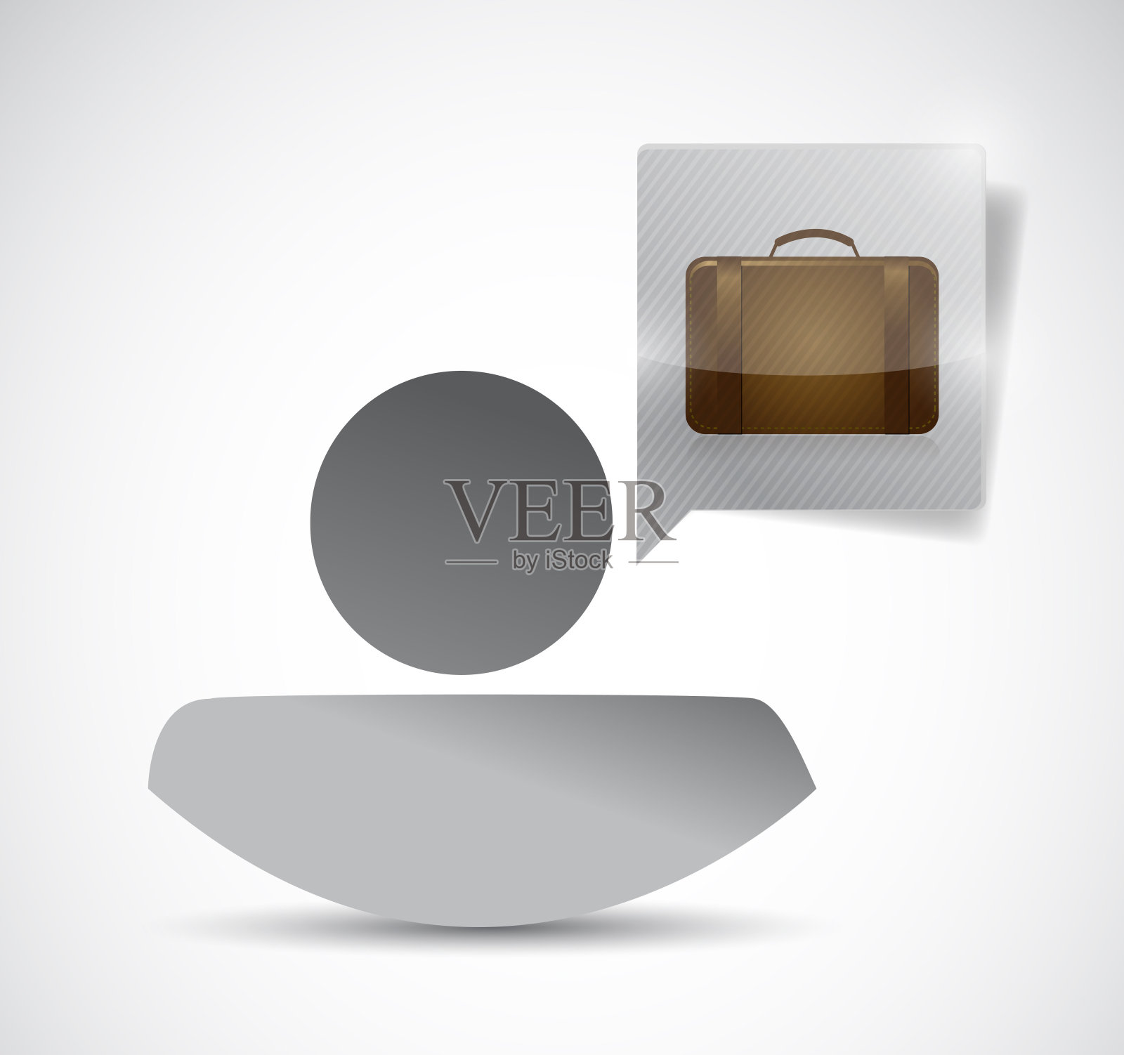 手提箱上的气泡信息插图插画图片素材