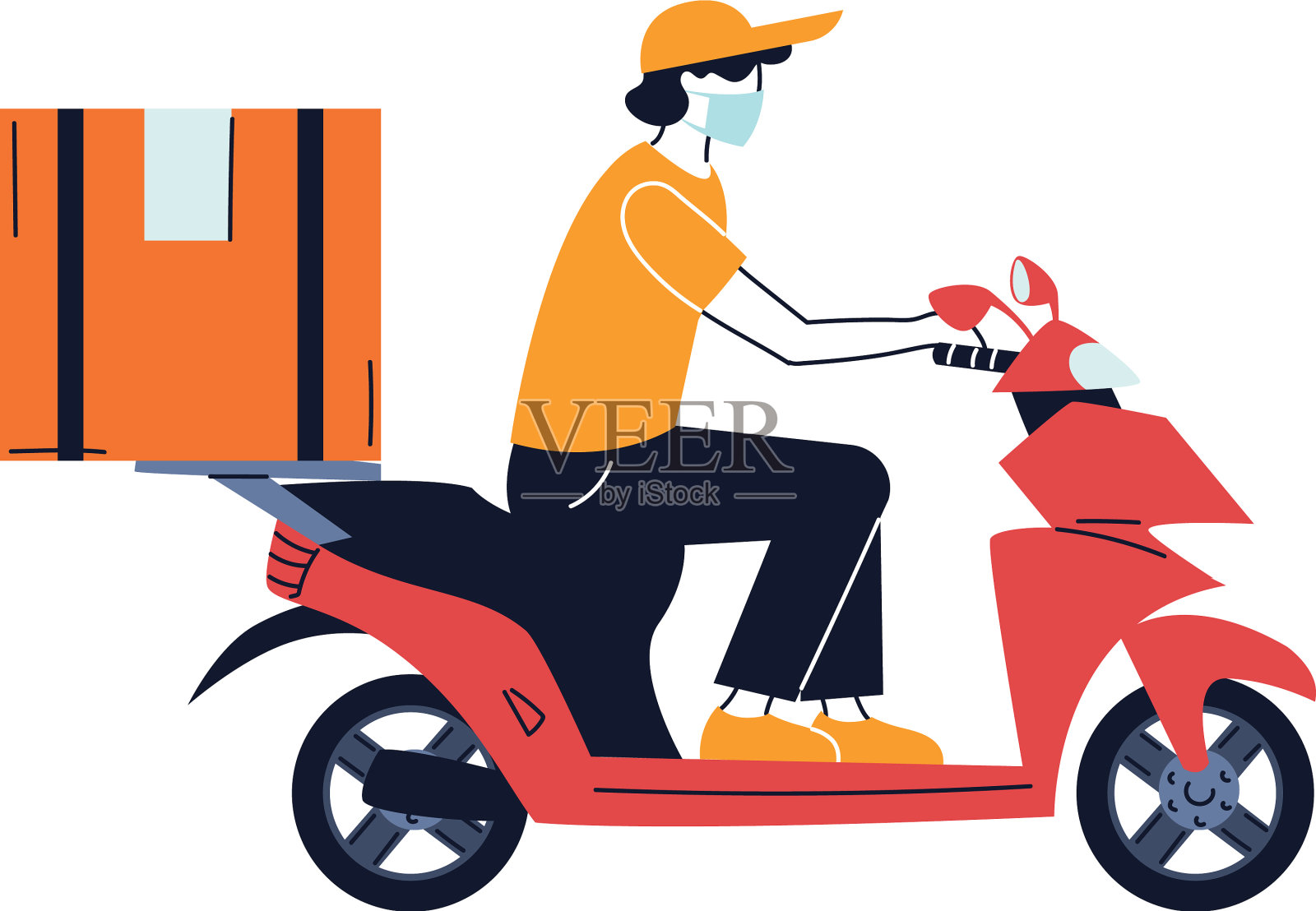 戴着面具的人在发号施令设计元素图片