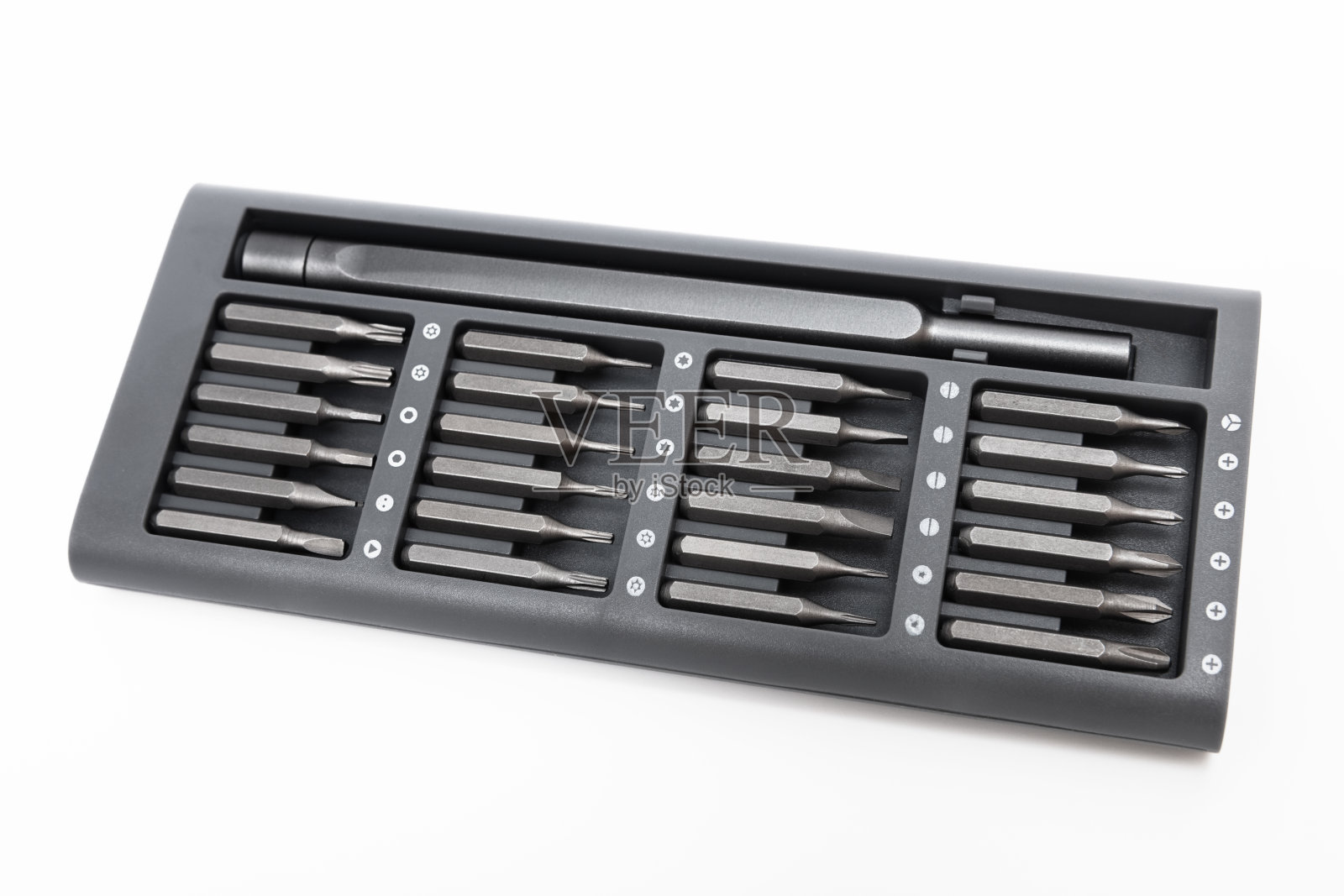 白背景螺丝刀设置照片摄影图片