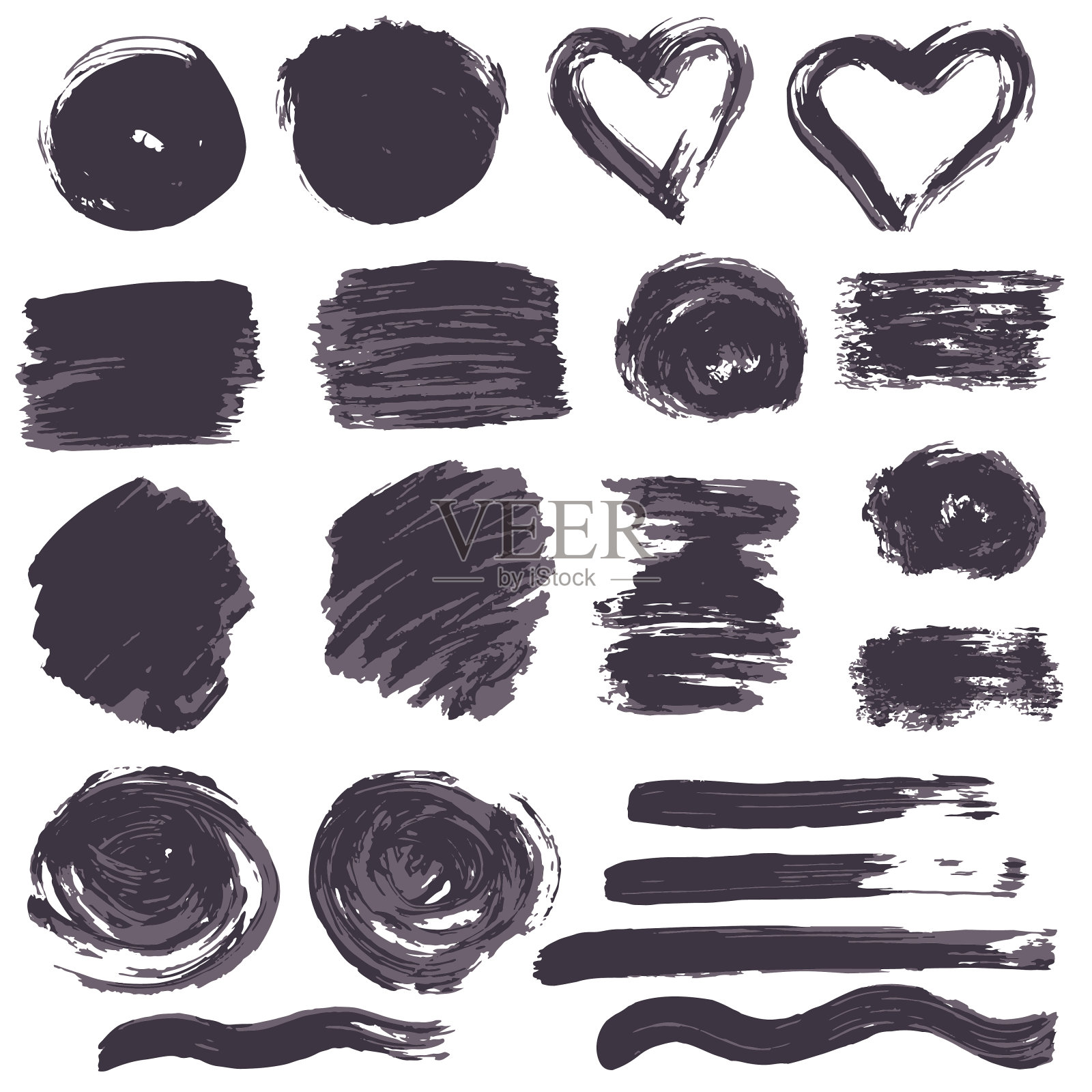 集墨、墨、笔触、毛笔、线条、脏污插画图片素材