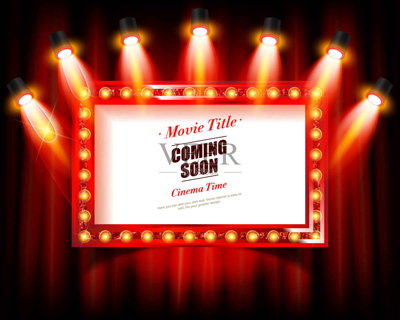 电影院和剧院复古现在来的标志插画图片素材