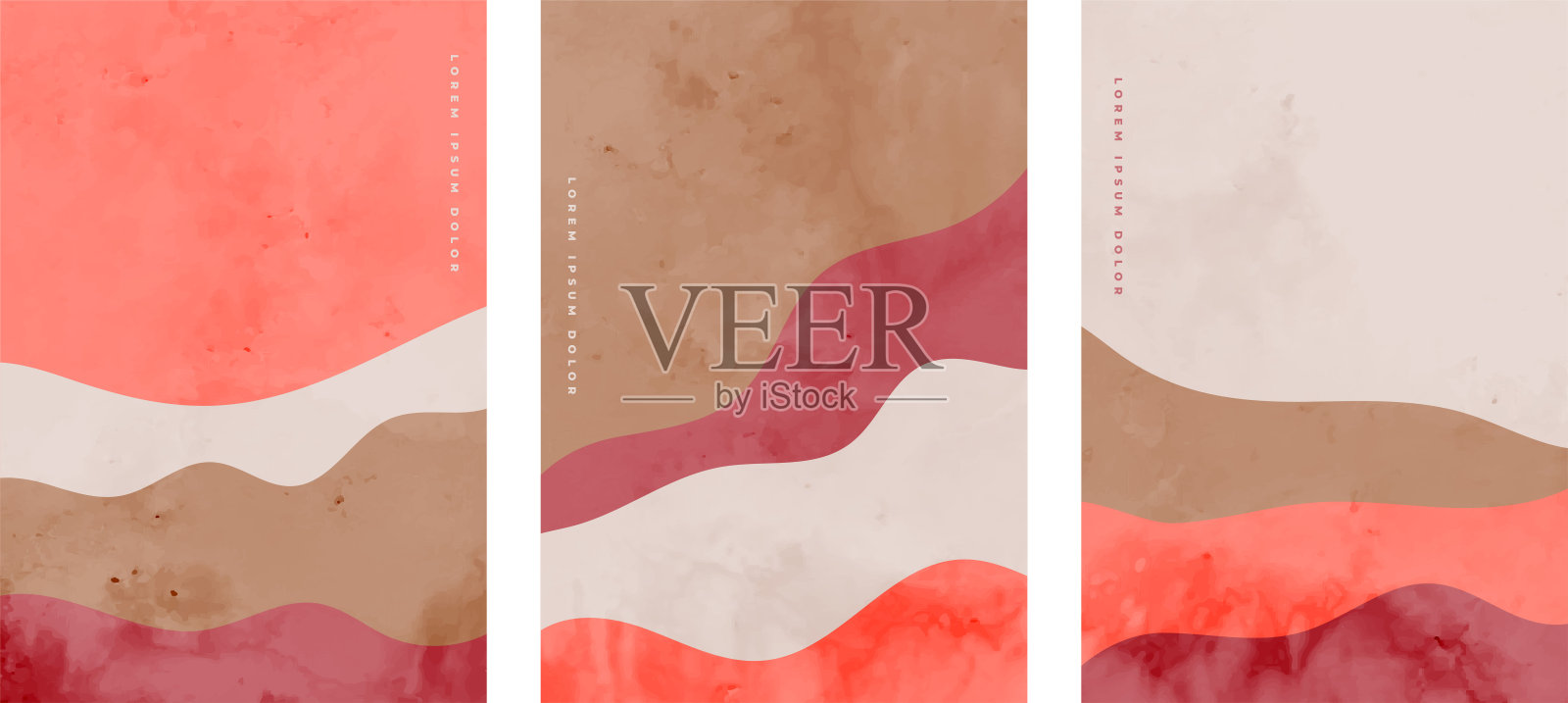 极简抽象手绘波飞集插画图片素材