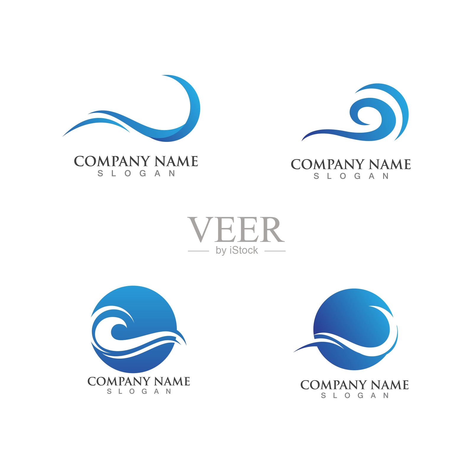 水波图标矢量插图设计标志设计元素图片