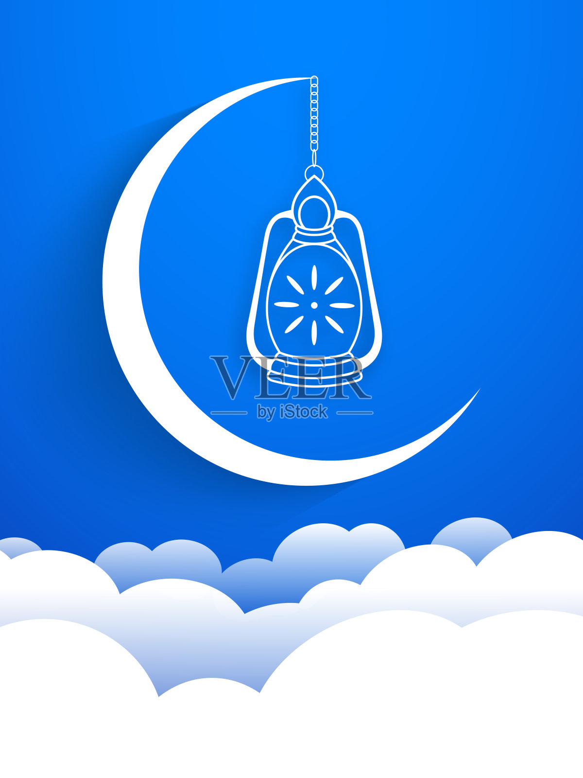 斋月卡里姆庆祝穆斯林社区节日的插图。插画图片素材