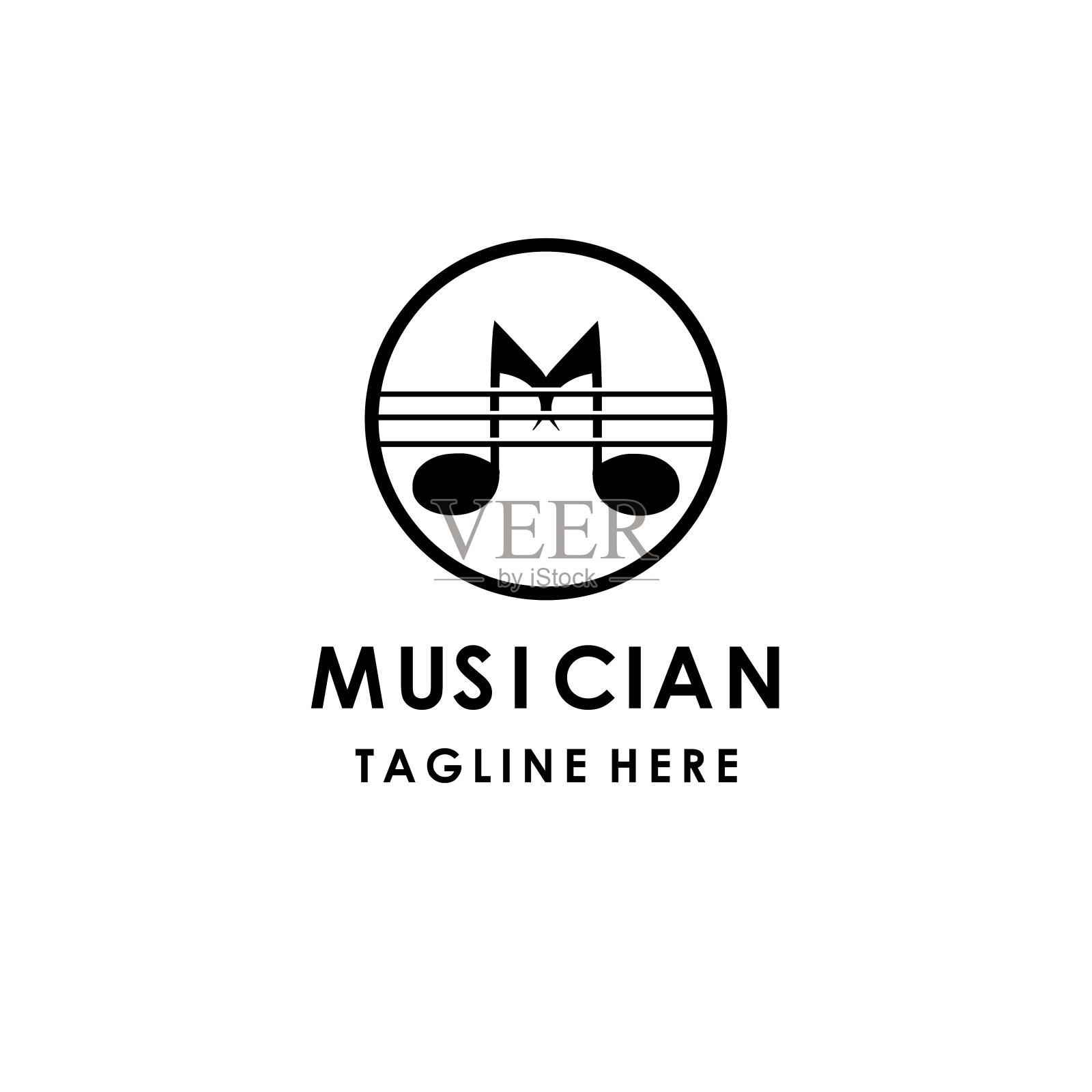 音乐模板设计矢量插图,图标插画图片素材