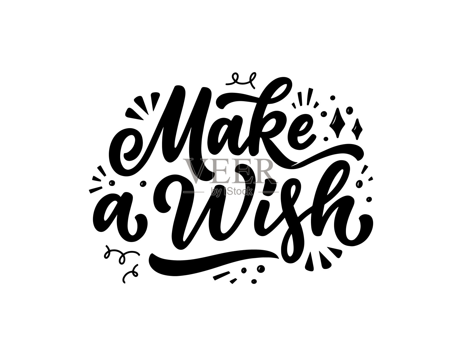 生日快乐的标语。手绘短语礼品卡,海报和印刷设计。现代书法庆祝文字。向量插画图片素材