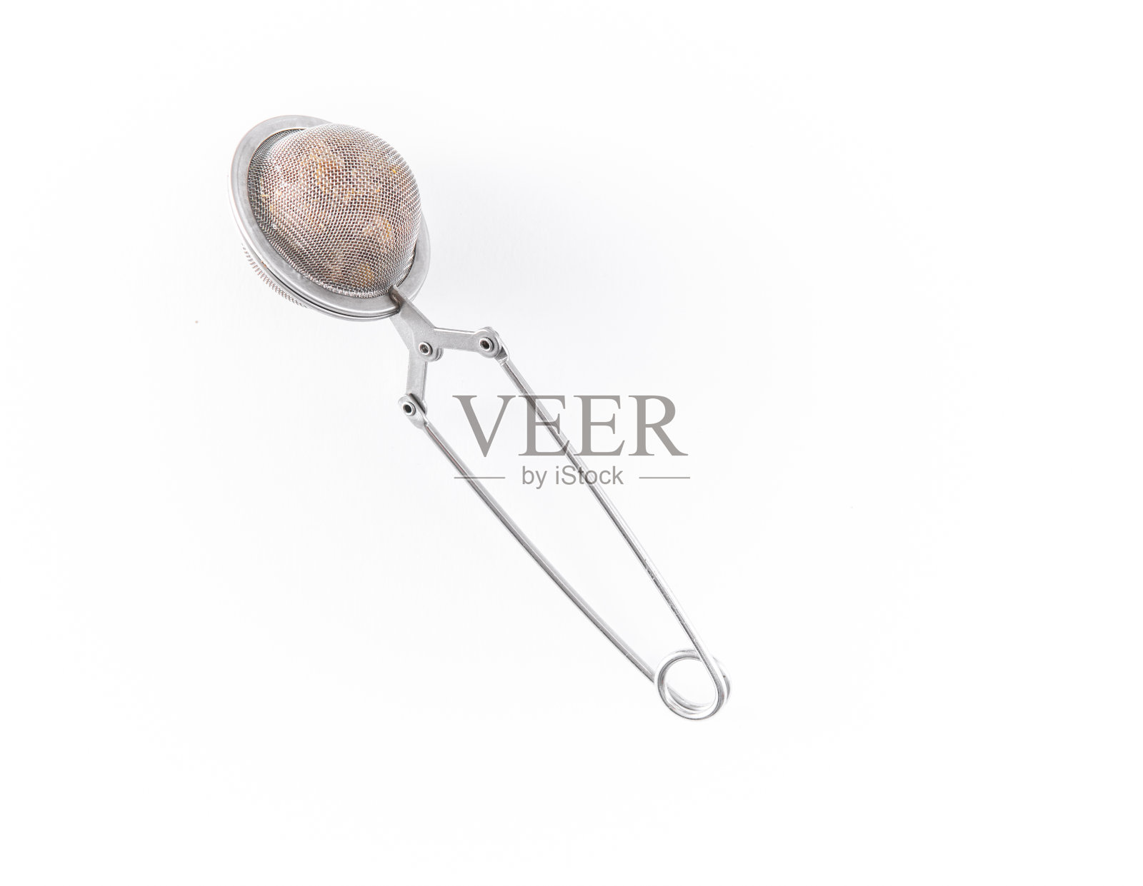 滤茶器或滤茶器-滤茶器隔离在白色上照片摄影图片