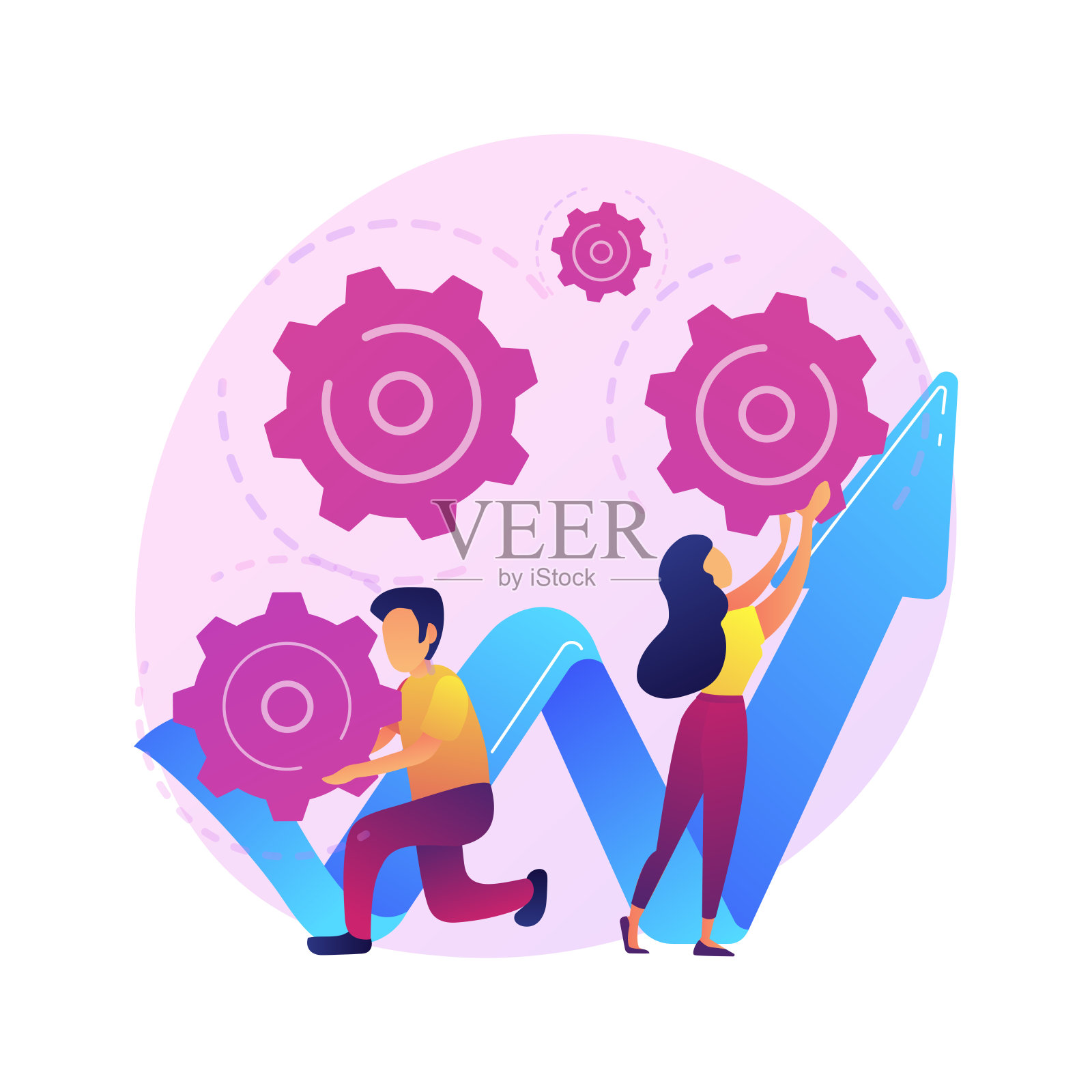 失业工人抽象概念矢量插图。插画图片素材