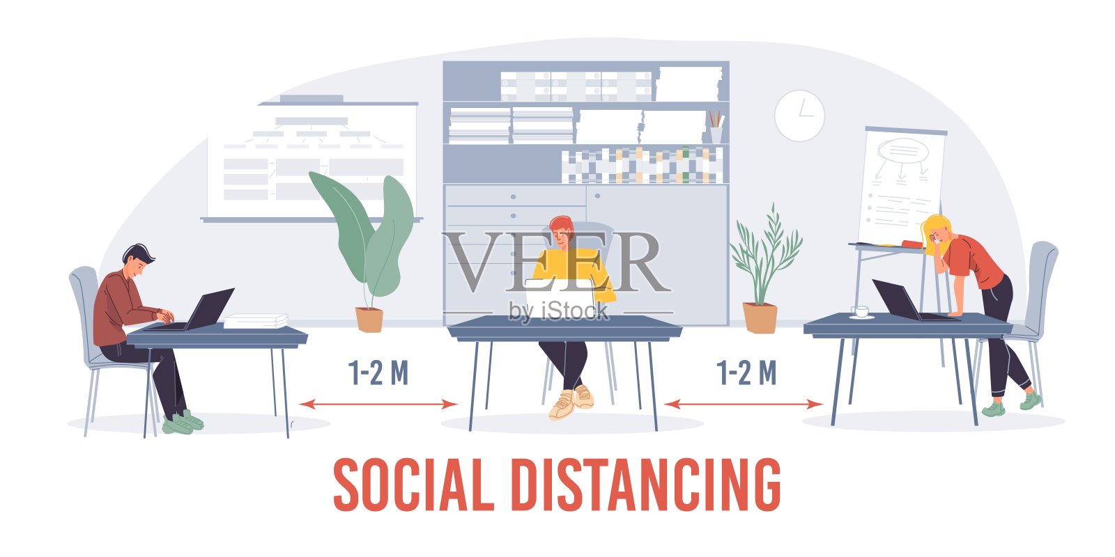 工作流业务人员平面矢量插图概念插画图片素材