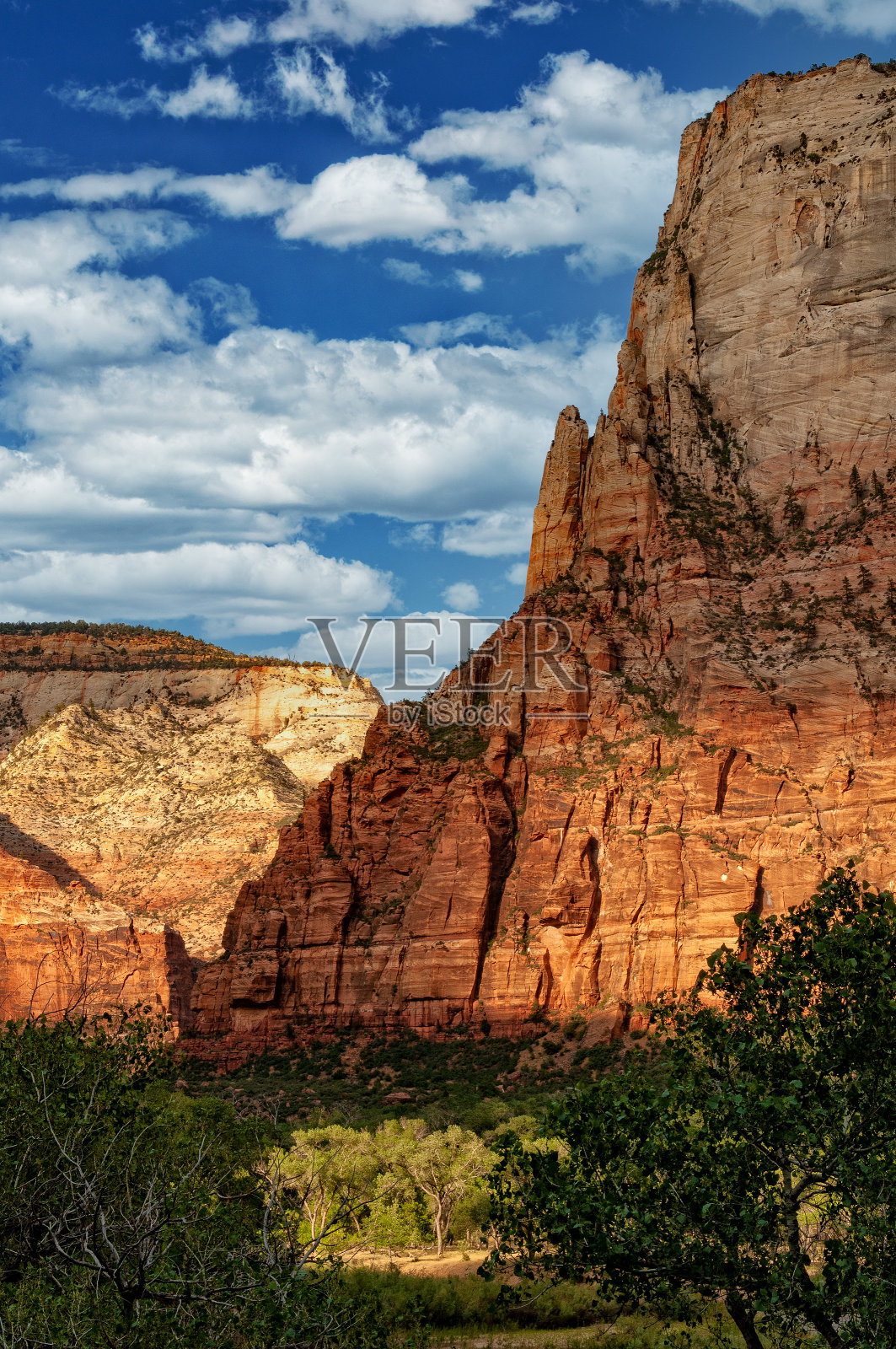犹他州锡安国家公园的日落照片摄影图片