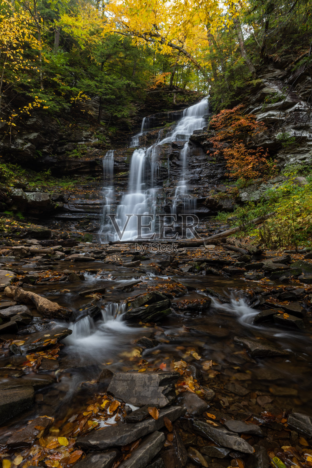 立克茨峡谷州立公园瀑布照片摄影图片