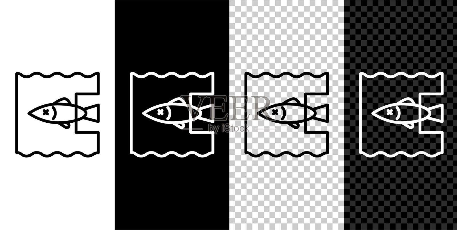 设置线停止海洋塑料污染图标图标素材