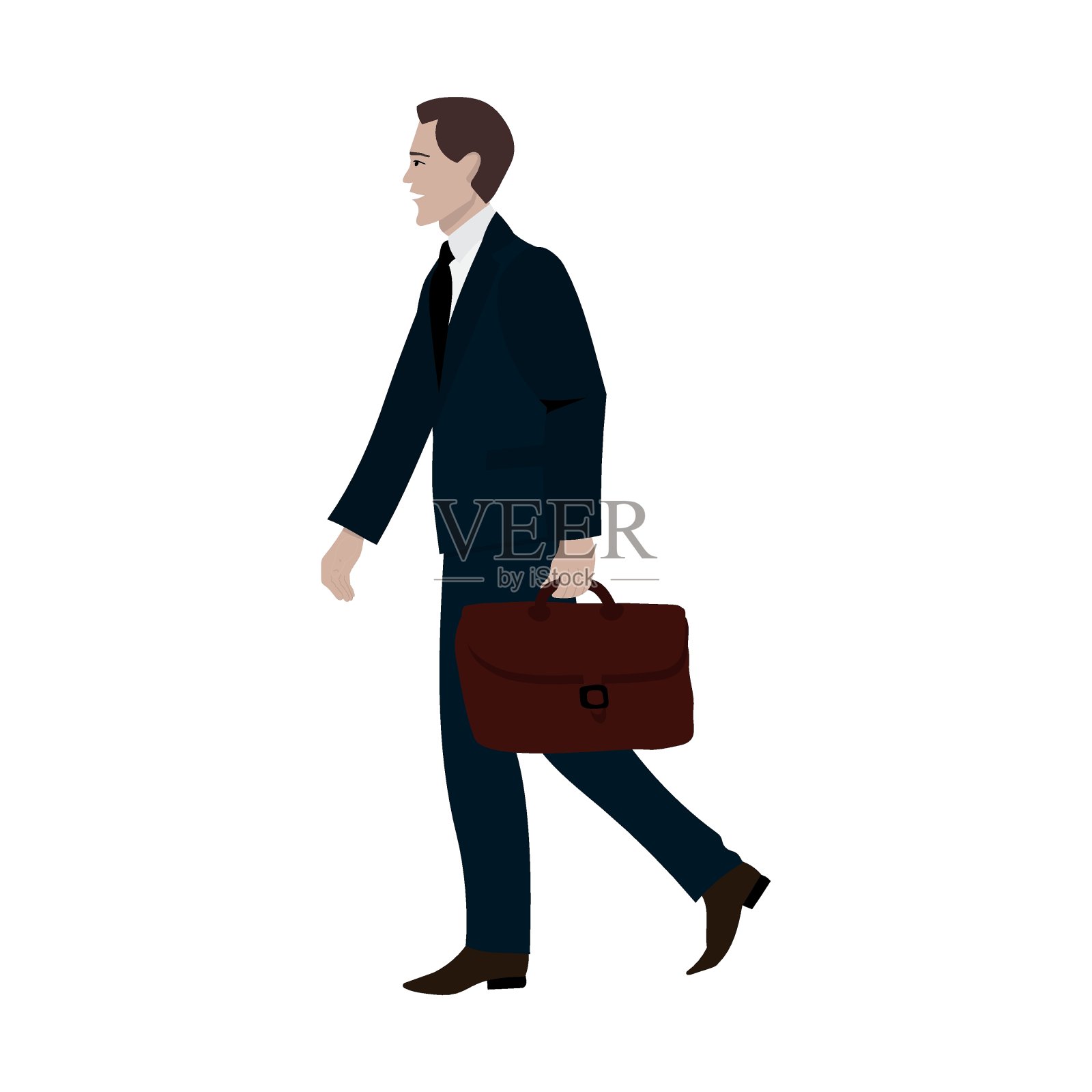 拎着公文包的商人。插画图片素材