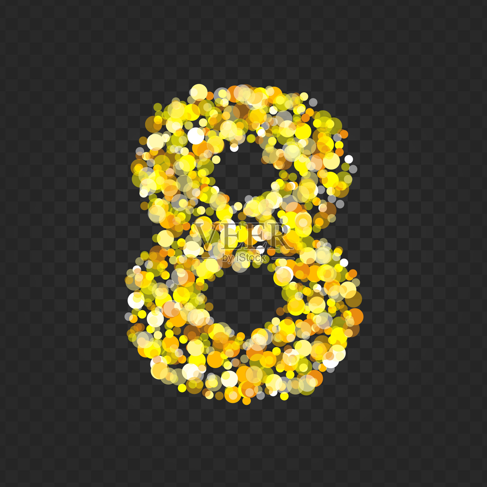 金光闪闪的数字8t。插画图片素材