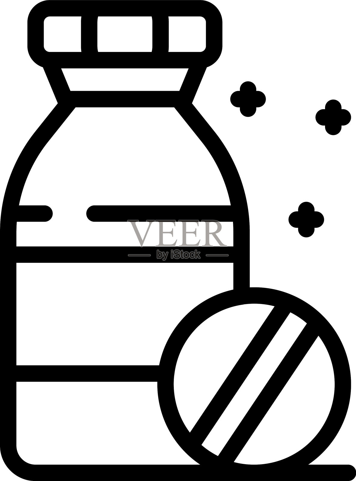 医药图标轮廓样式插画图片素材