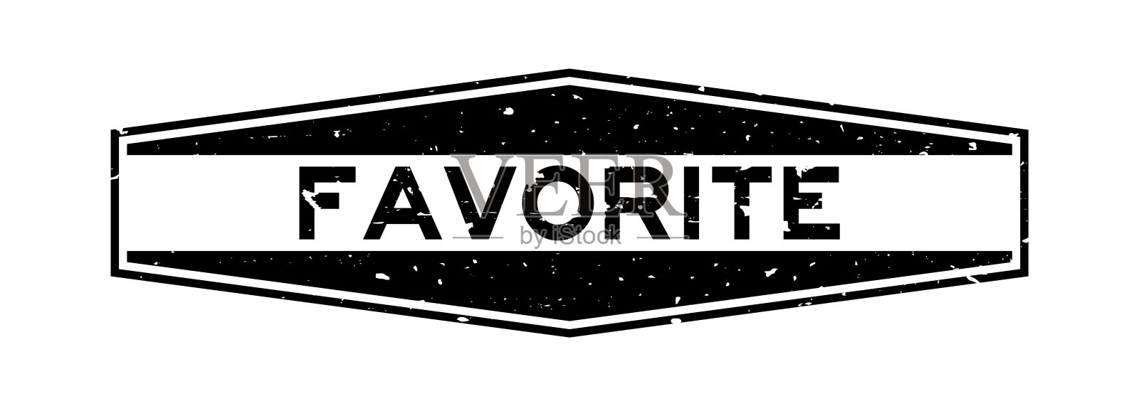 垃圾黑最喜欢字六角形橡胶印章印章上的白色背景插画图片素材