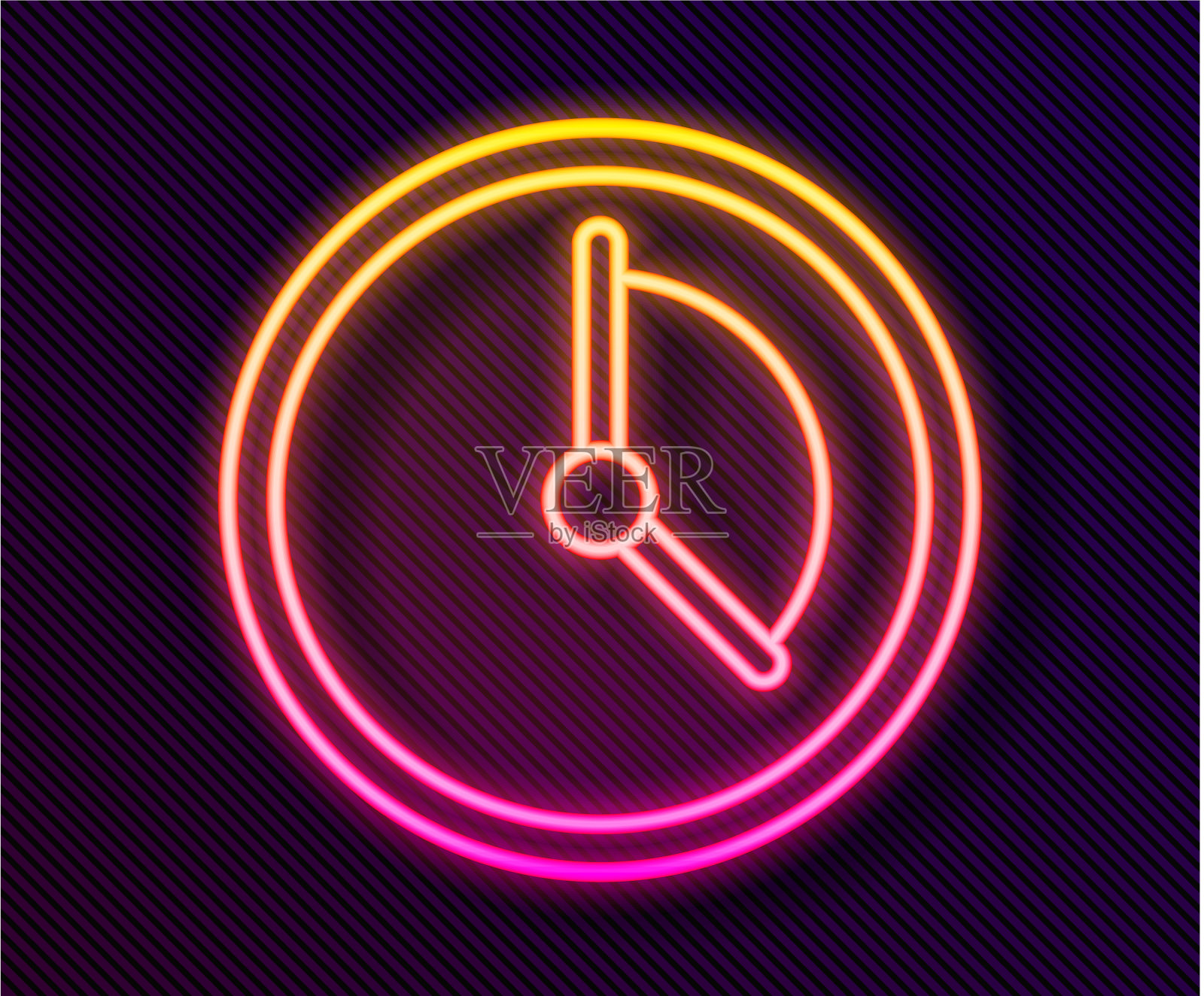 发光的霓虹灯线时间管理图标隔离插画图片素材