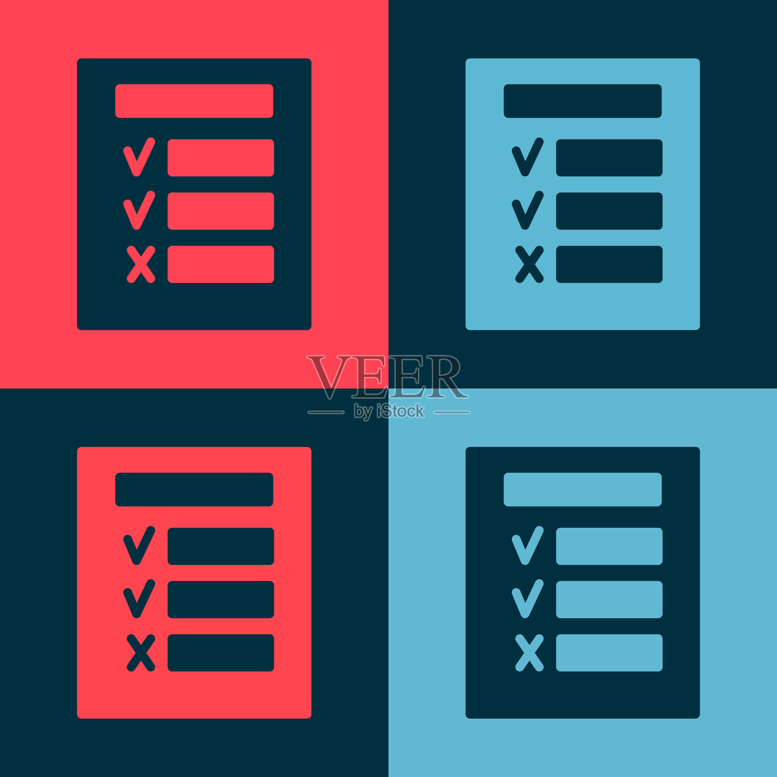 波普艺术车检图标隔离上的色彩插画图片素材