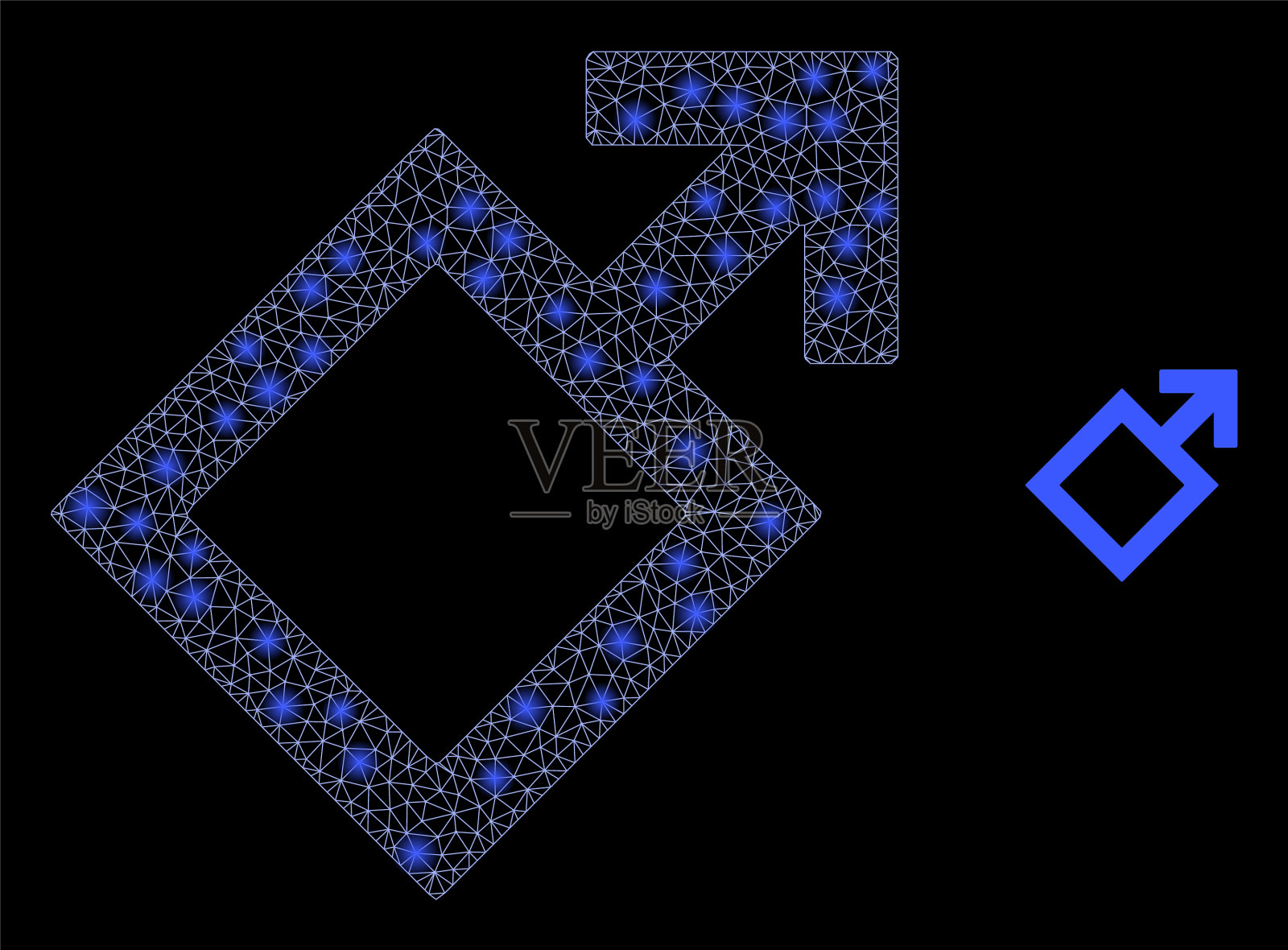 男性符号-亮网带眩光点插画图片素材