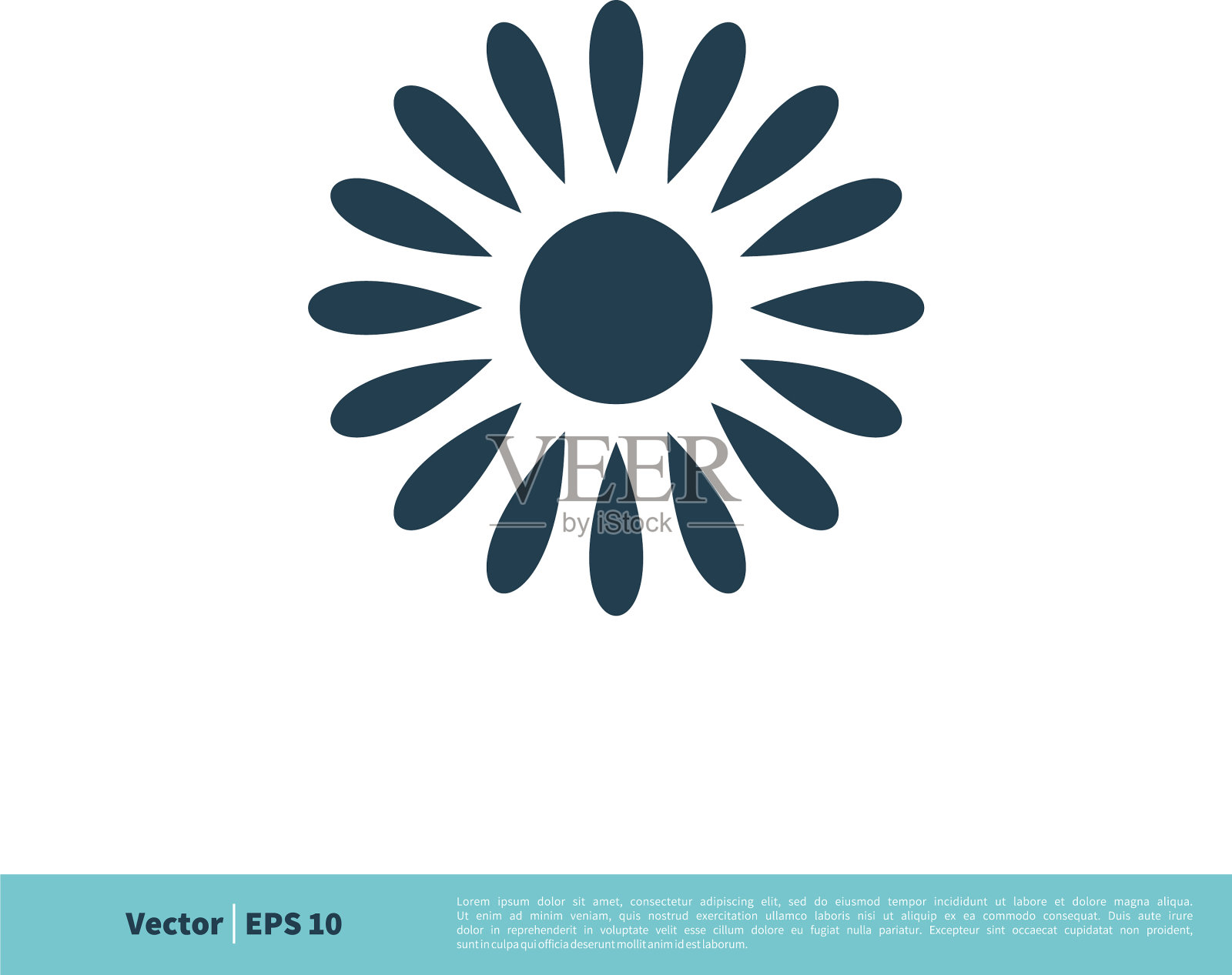 观赏花圆花瓣图标标志模板插画图片素材