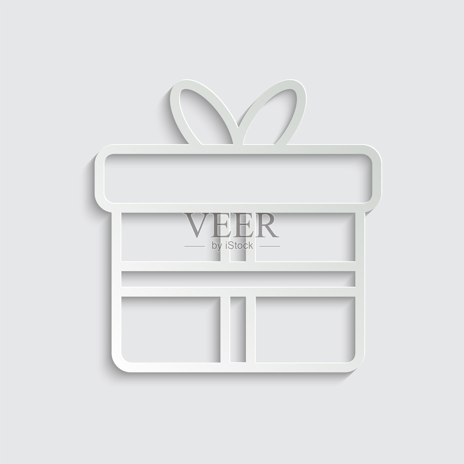 纸质礼盒-黑色图标线条风格图标素材