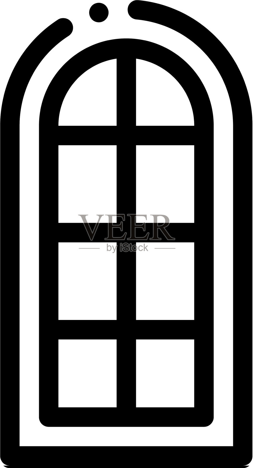 拱形窗口组成的方形眼镜图标图标素材