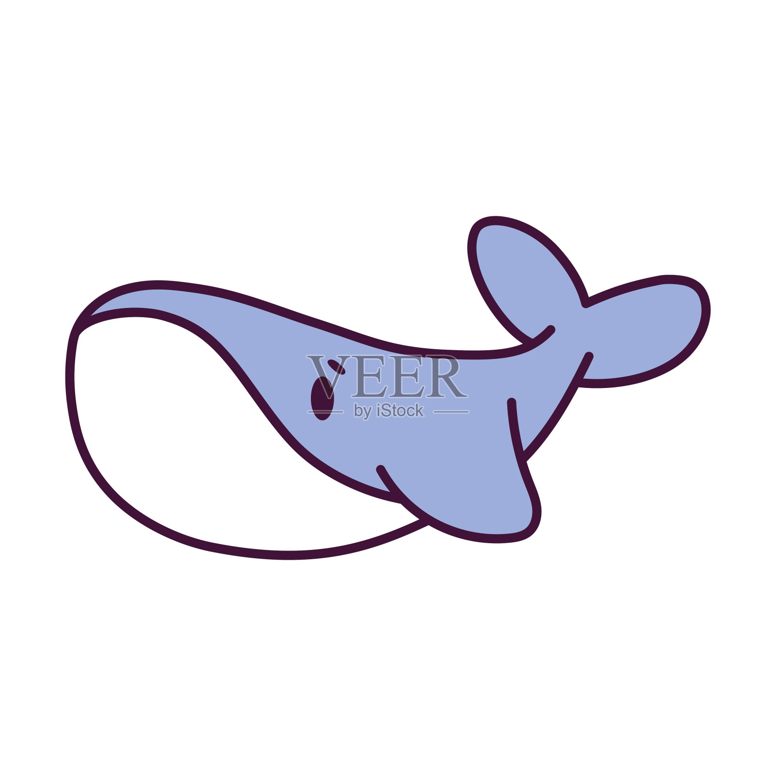 孤立的卡通鲸鱼设计元素图片