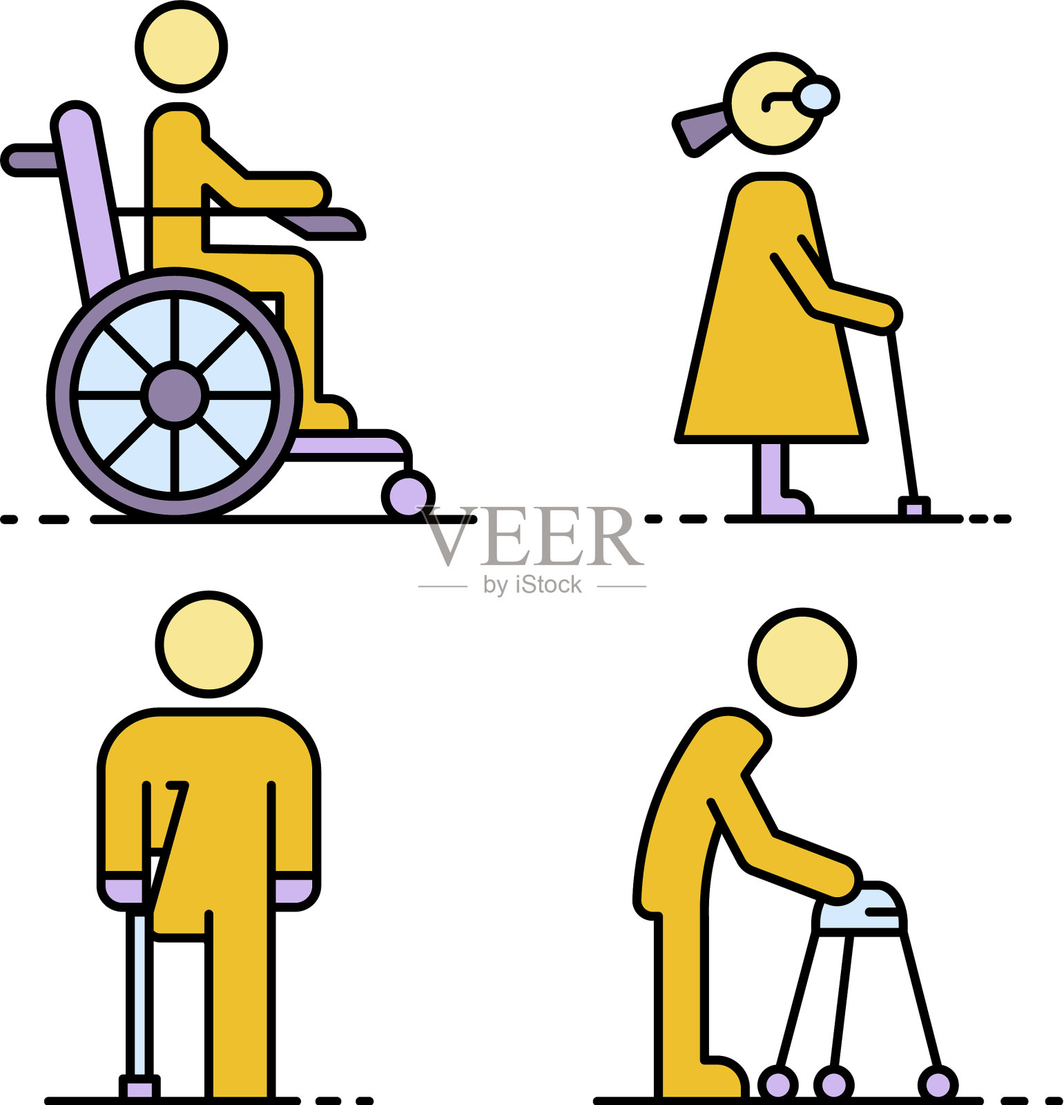 无效的人图标设置线颜色图标素材