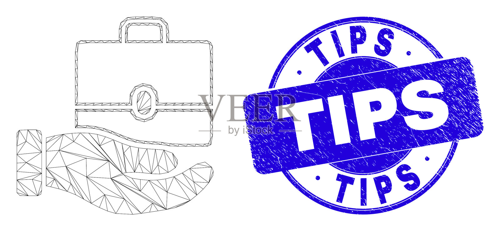 蓝色垃圾提示海豹和网尸体手提供插画图片素材