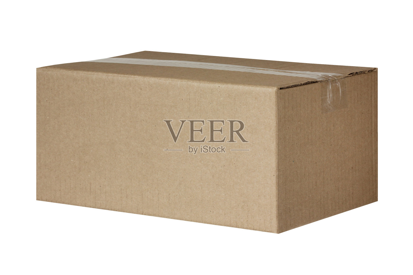 封闭的棕色盒子孤立在白色背景。照片摄影图片