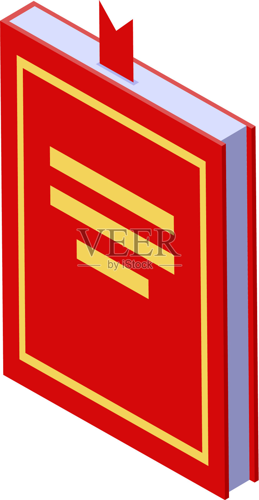 红色外文书图标等距样式插画图片素材