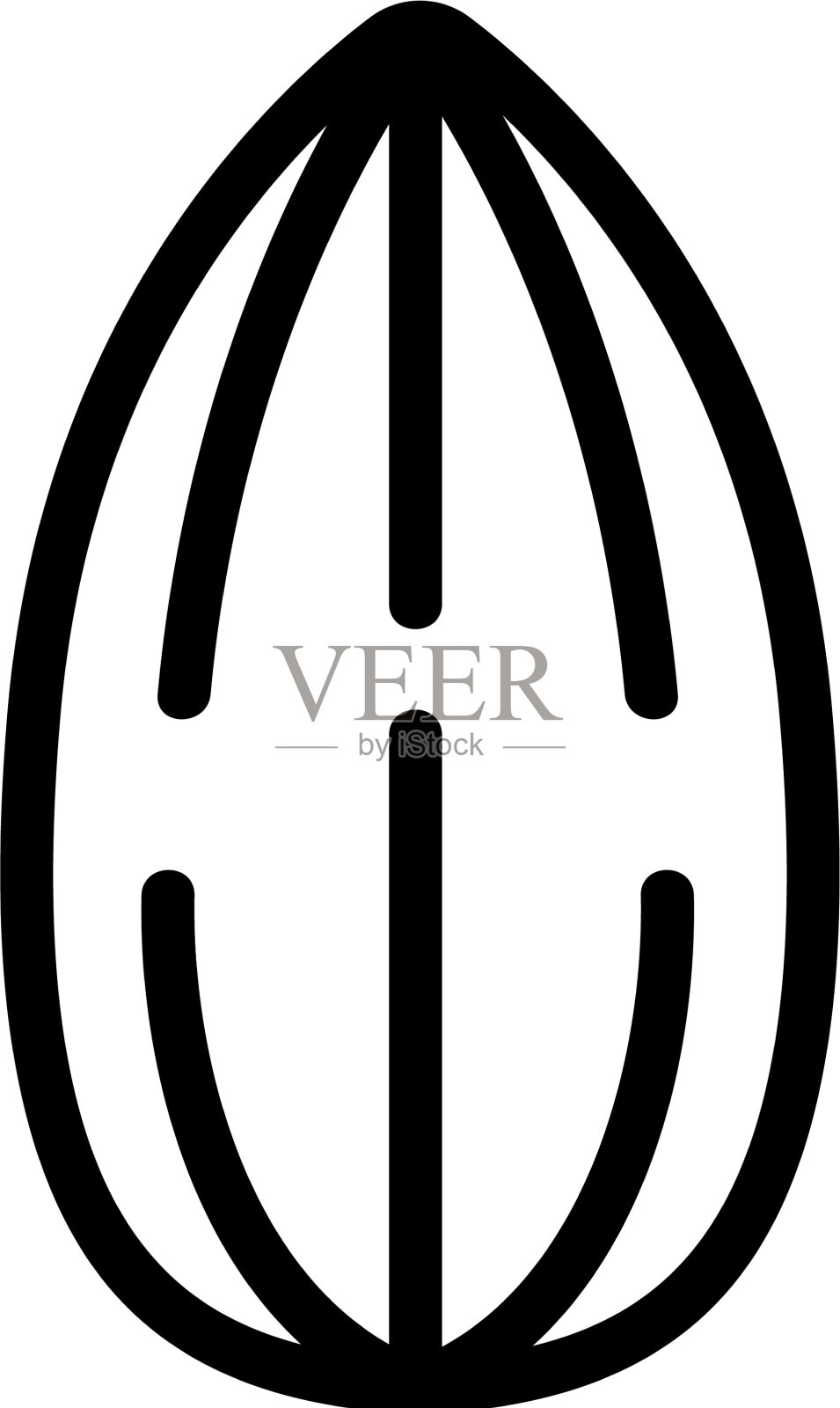 杏仁美味的坚果图标轮廓设计元素图片