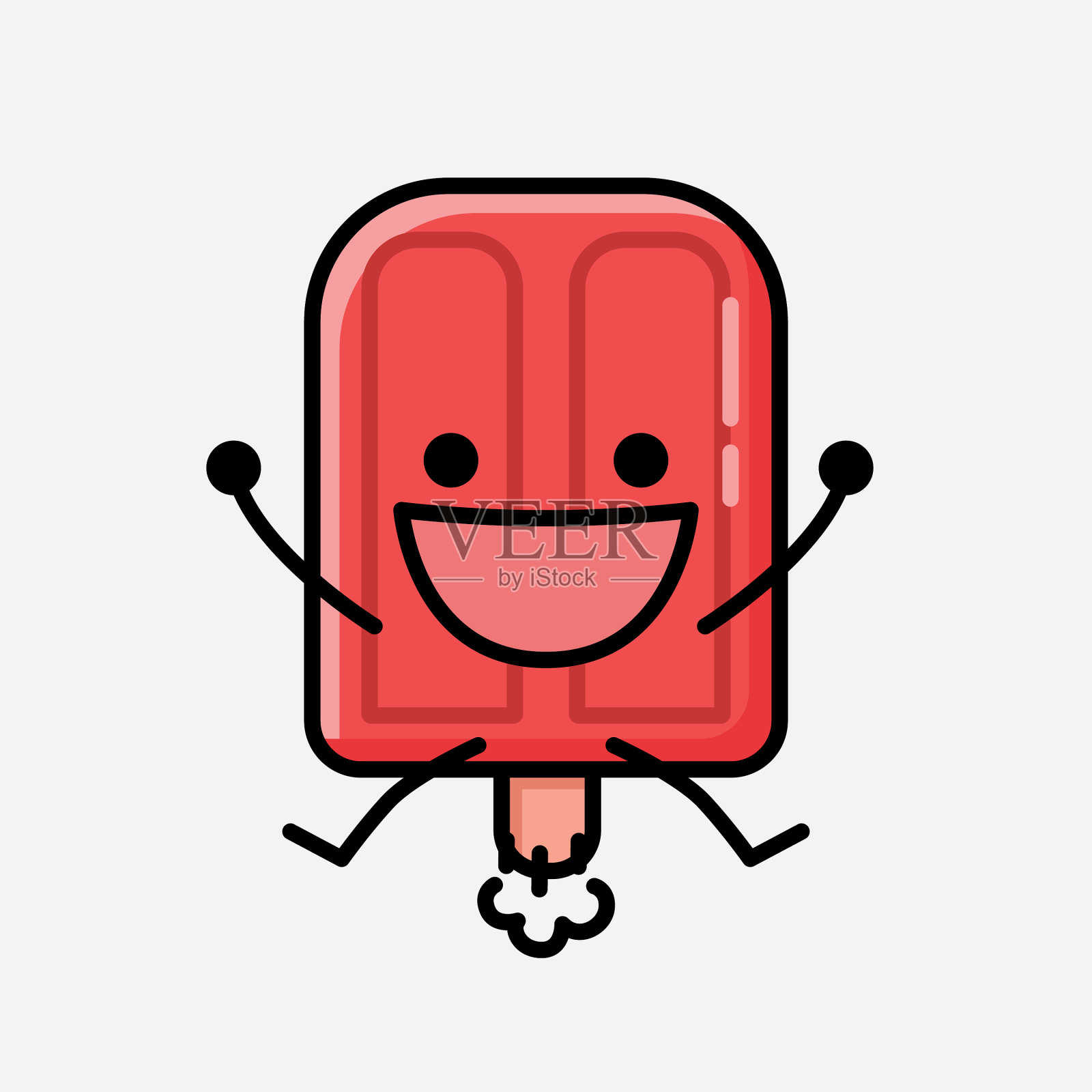 可爱的冰棒吉祥物人物在平面设计插画图片素材