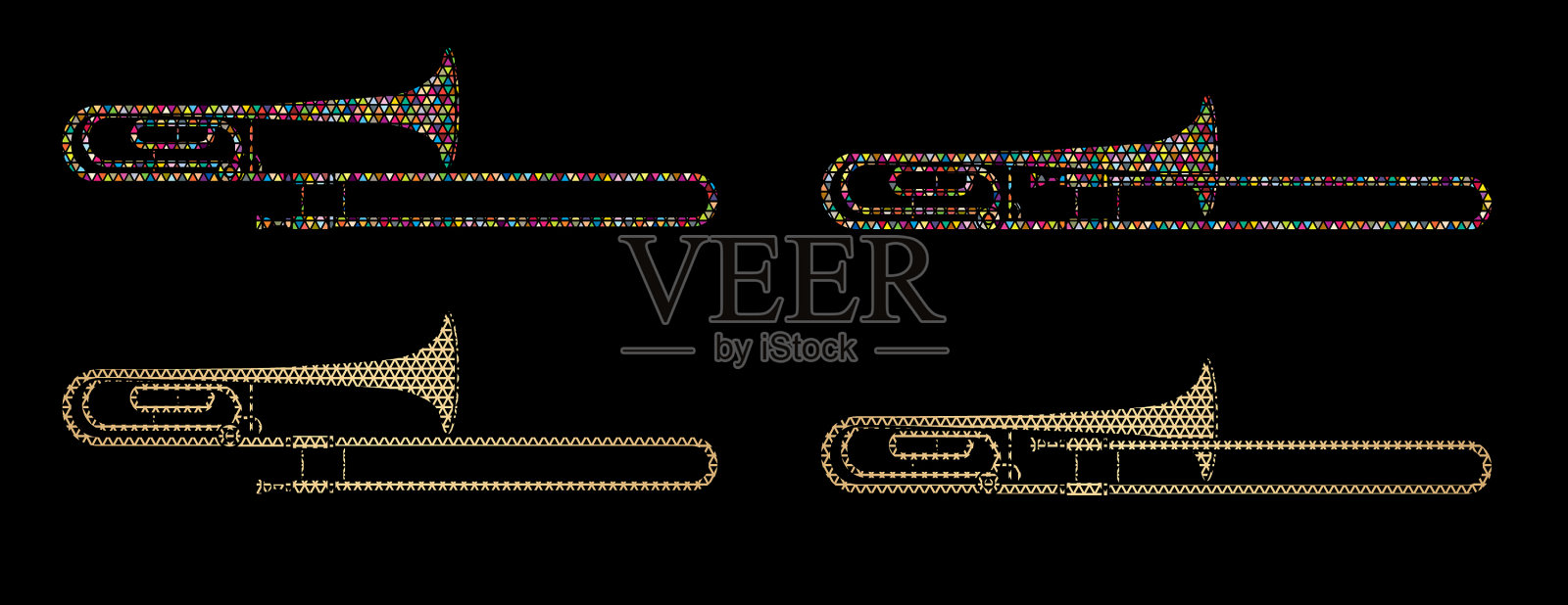 长号乐器卡通音乐图形插画图片素材