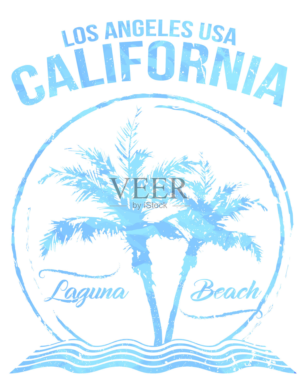 夏季海滩背景在复古风格插画图片素材