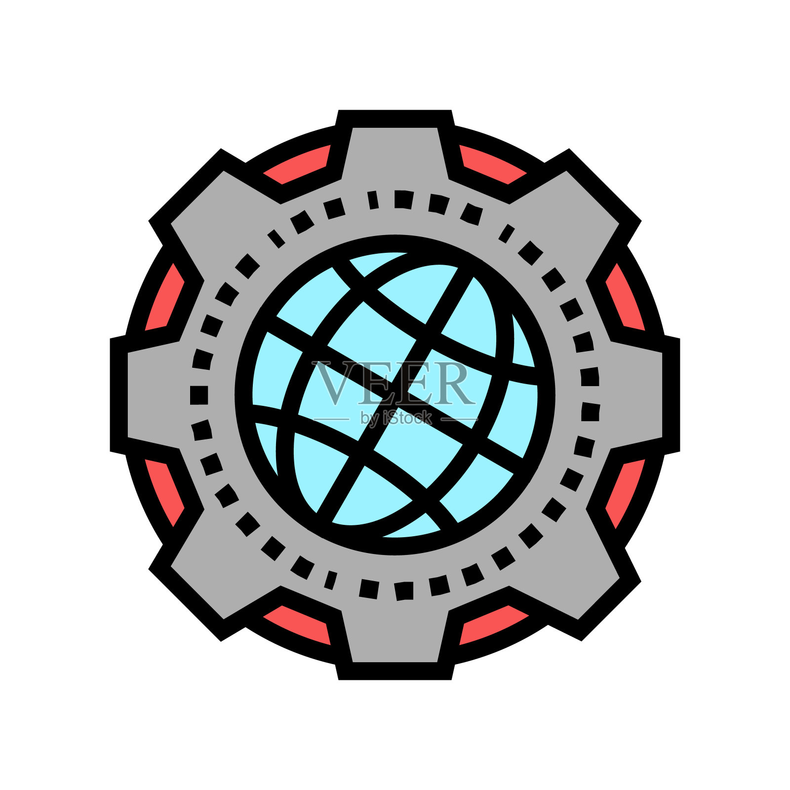 地球地质研究颜色图标矢量插图图标素材