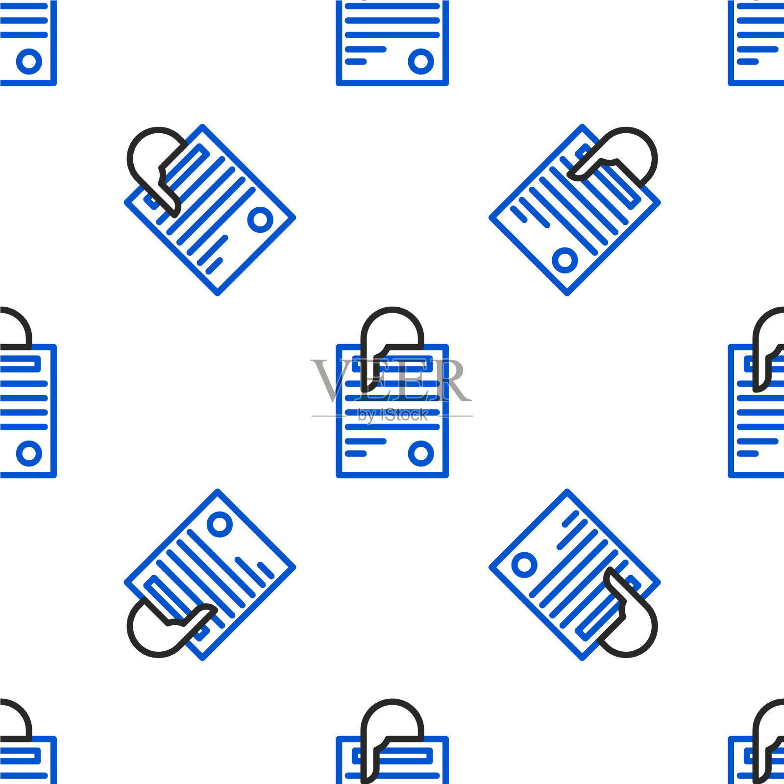 行文件文档与回形针图标隔离插画图片素材