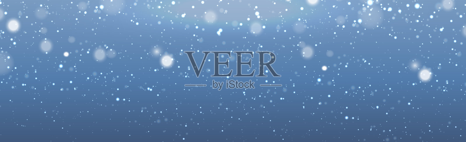 精致的天空背景与飘落的雪花插画图片素材