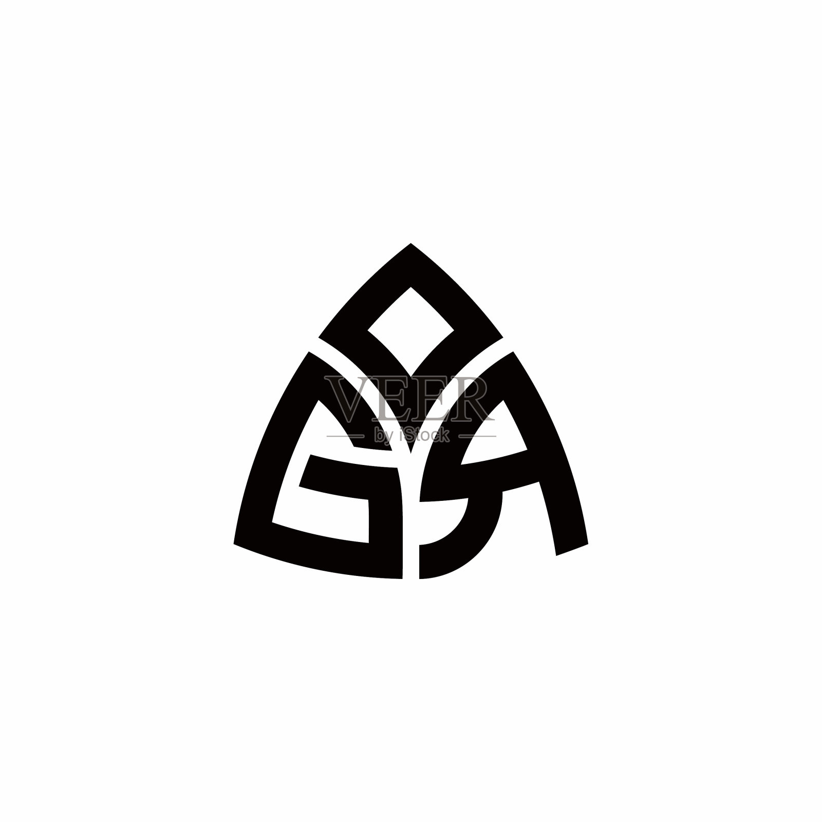 Gr标志与现代三角风格设计元素图片