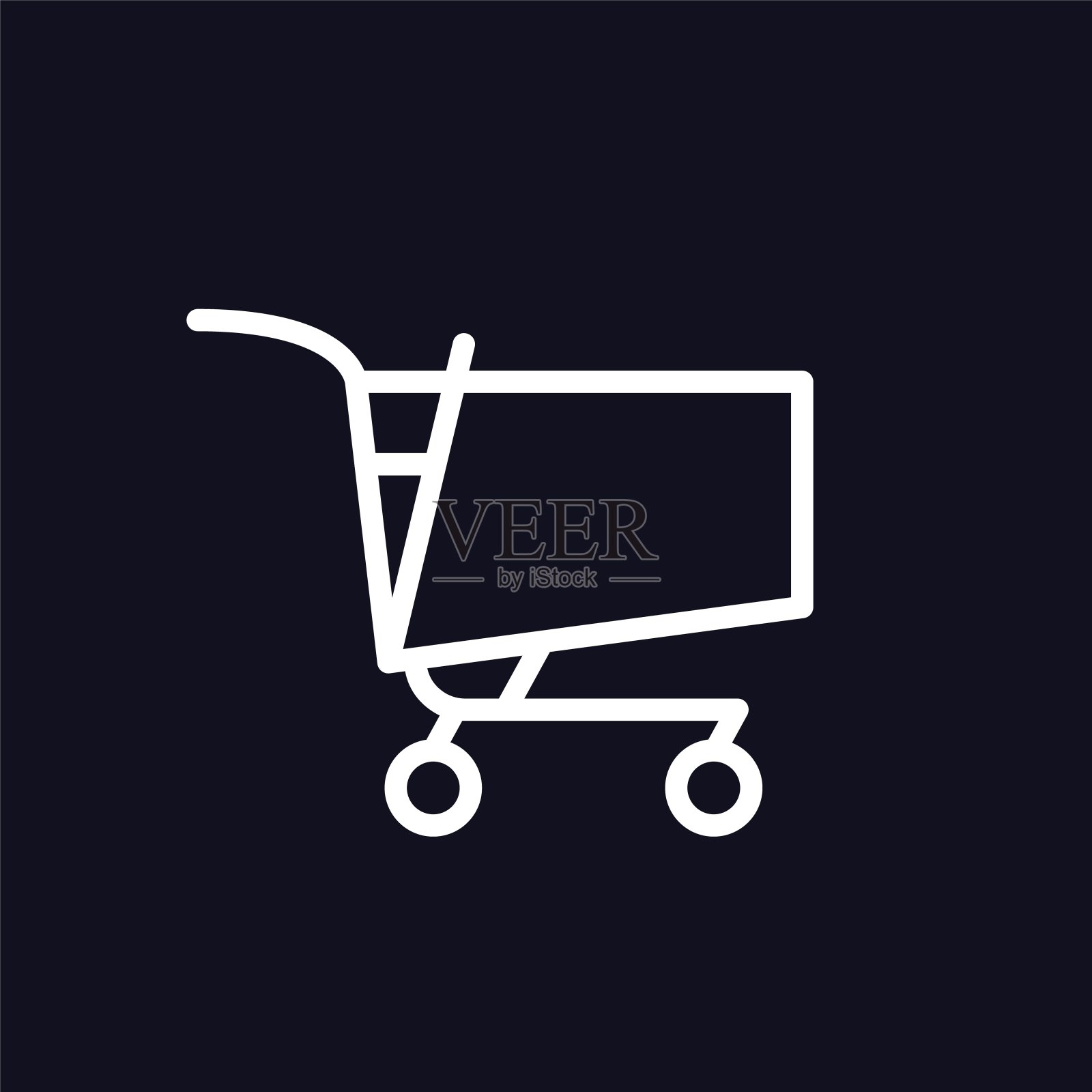 购物车图标。电车线路图标在黑暗的背景。向量设计元素图片