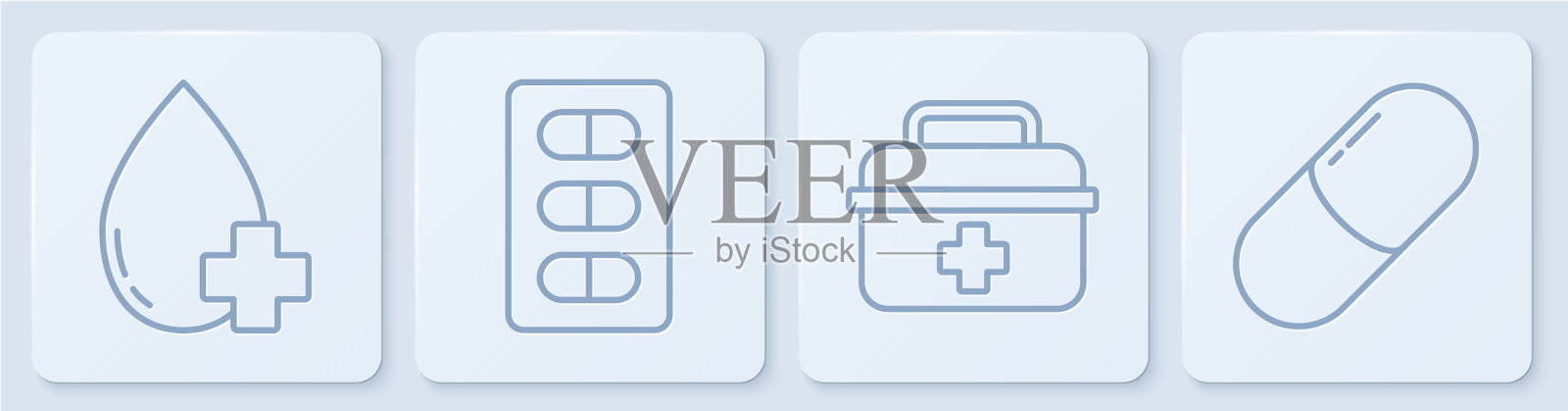 定点献血和交叉急救图标素材