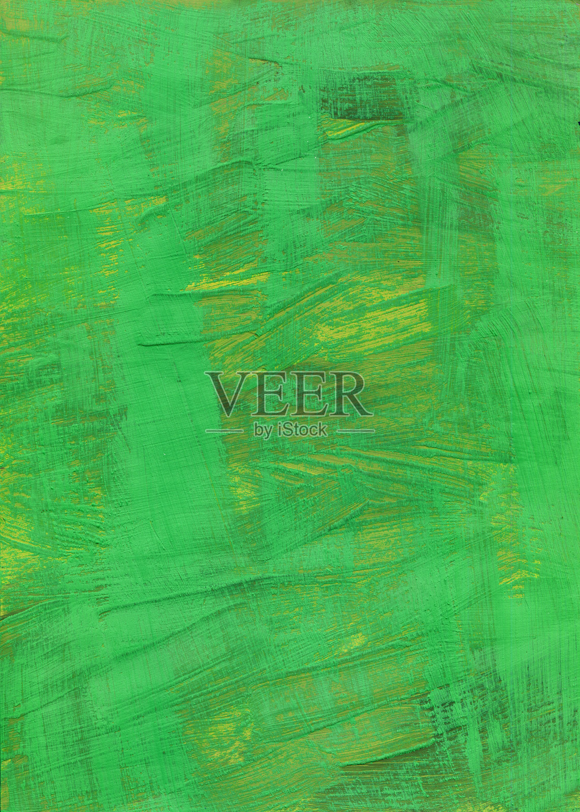 绿色油漆栅格背景。白色刷子笔触纹理。照片摄影图片